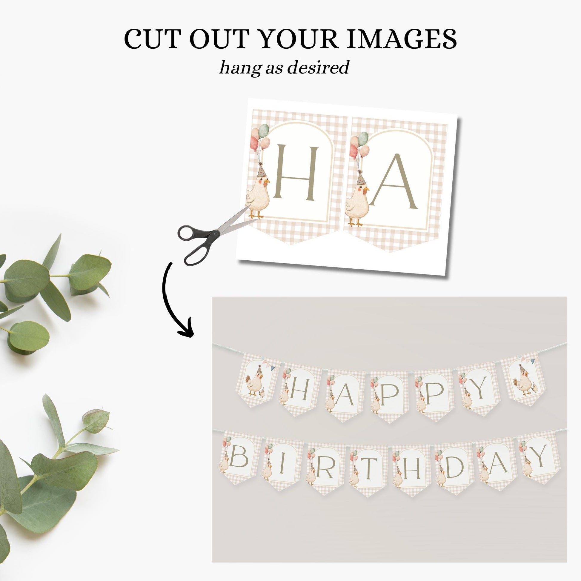 One Cute Chick First Birthday Party Sign Happy Birthday Banner Chicken 1st Birthday Bunting This Chick is One Birthday Party Chicken Banner