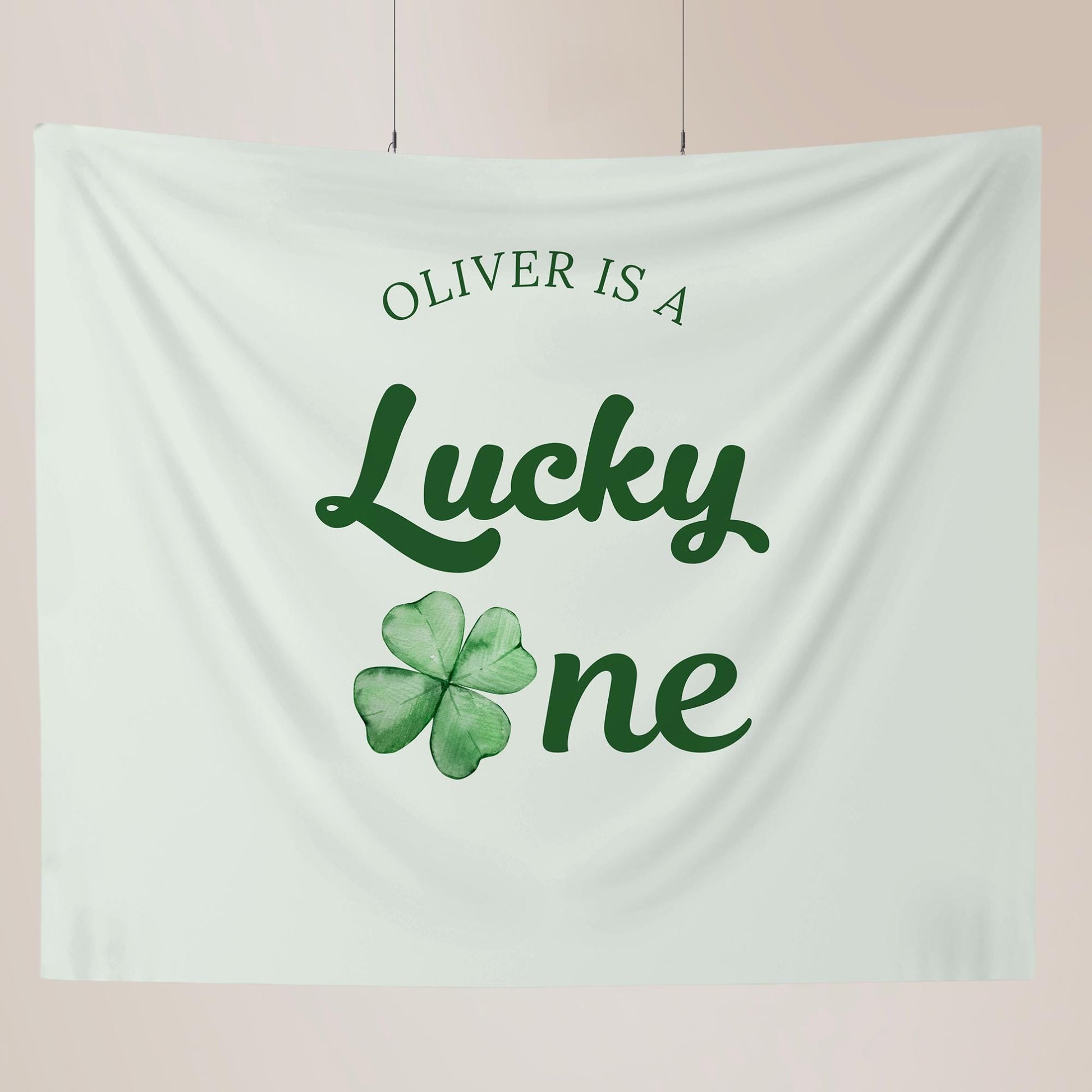 Lucky One Birthday Personalized Banner 1st Birthday St. Patricks Birthday Party Decor Photo Backdrop Shamrock Custom Banner First Birthday