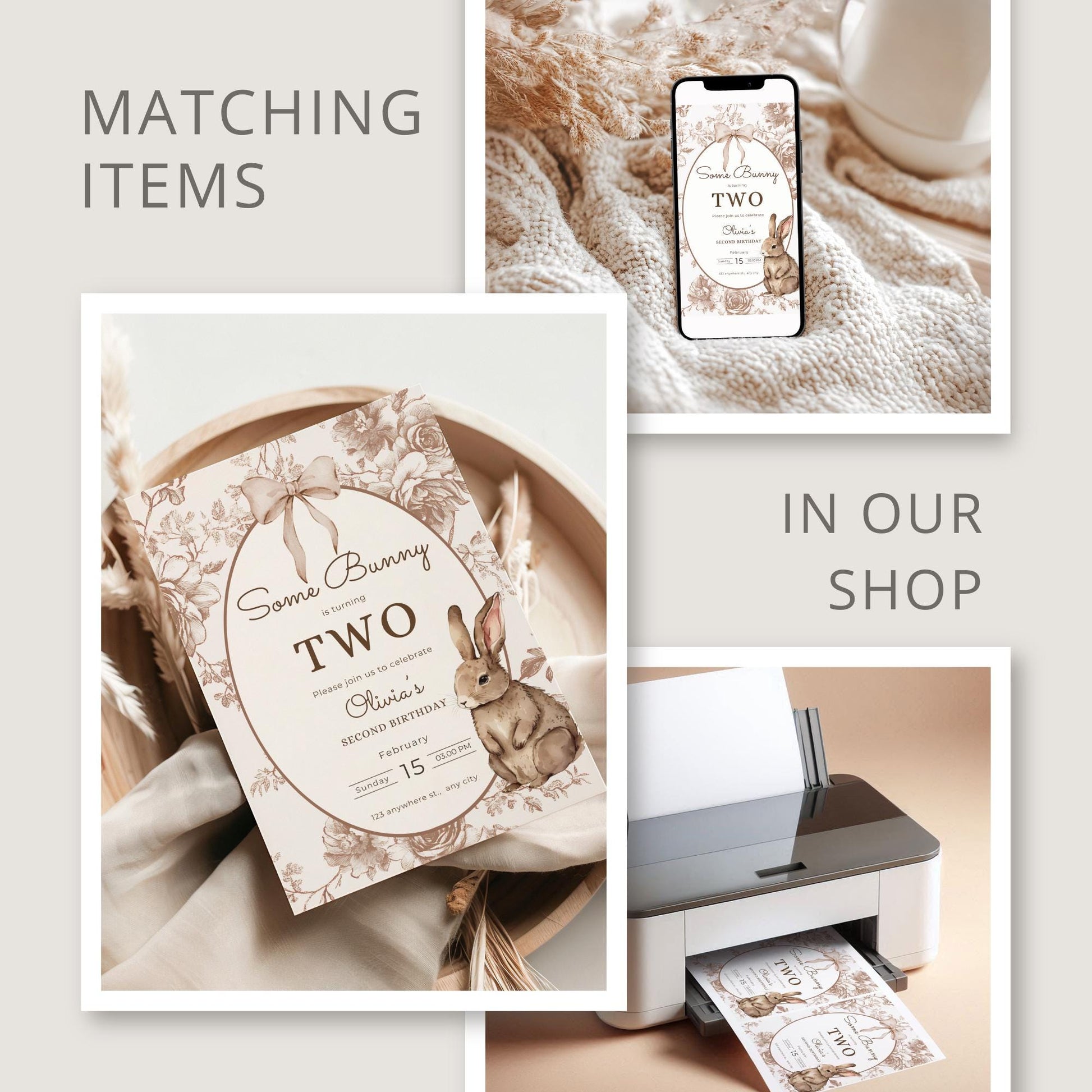 Some Bunny is Two Birthday Backdrop Bunny Birthday Welcome Sign Vintage Floral Bunny Banner Personalized Easter Birthday Decoration