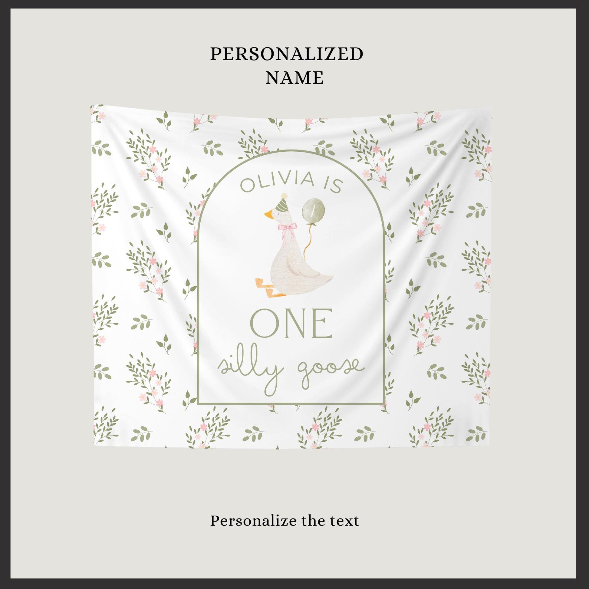 One Silly Goose Birthday Personalized Banner 1st Birthday Silly Goose Party Decor Photo Backdrop Goose Custom Banner First Birthday Ideas