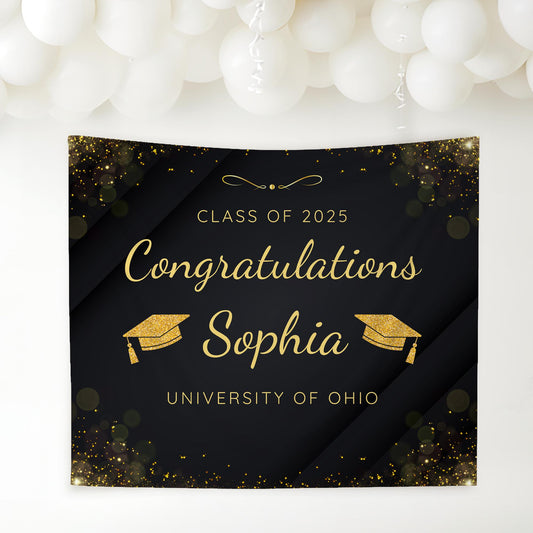 Graduation Banner Class of 2025 Graduation Backdrop Graduation Decorations Name Banner Grad Party Sign Congrats Grad Sign Grad Gift