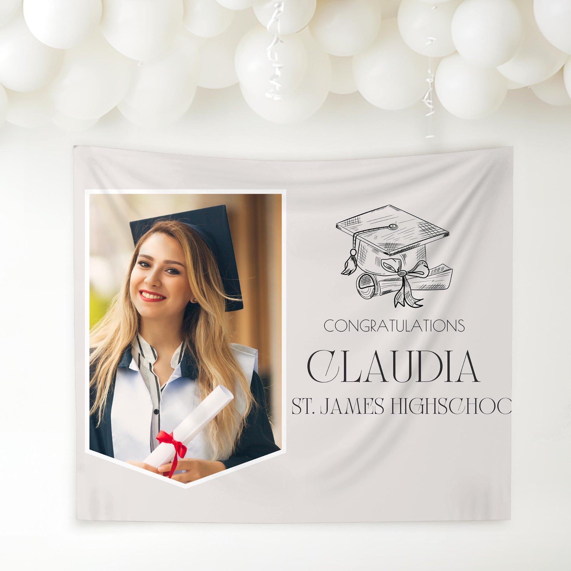 Graduation Banner Class of 2025 Graduation Backdrop Graduation Decorations Name Banner Grad Party Sign Congrats Grad Sign Grad Gift