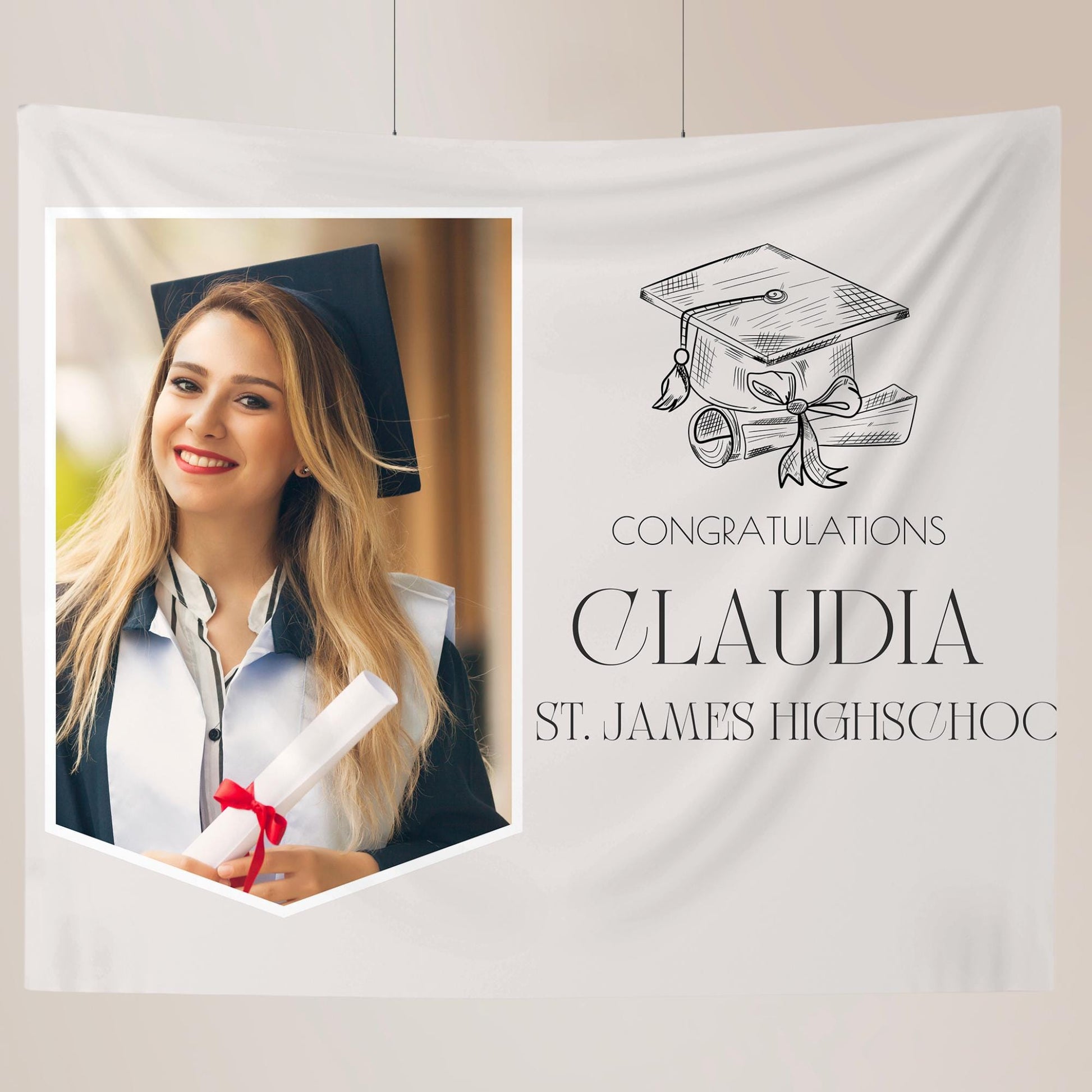 Graduation Banner Class of 2025 Graduation Backdrop Graduation Decorations Name Banner Grad Party Sign Congrats Grad Sign Grad Gift