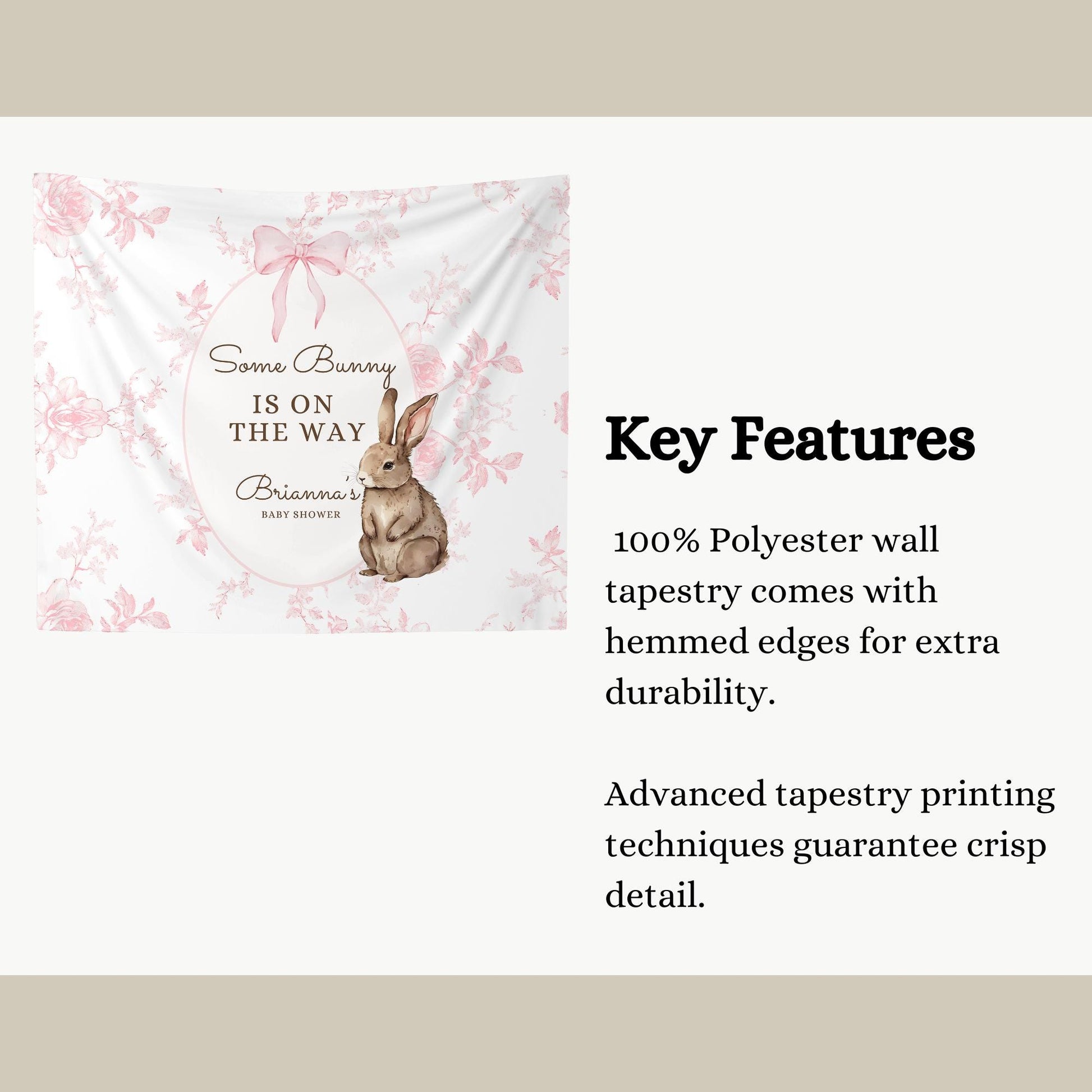 Some Bunny is on the way Baby Shower Personalized Banner A Little Bunny is on the way Decor Photo Backdrop Custom Banner Baby Shower Ideas
