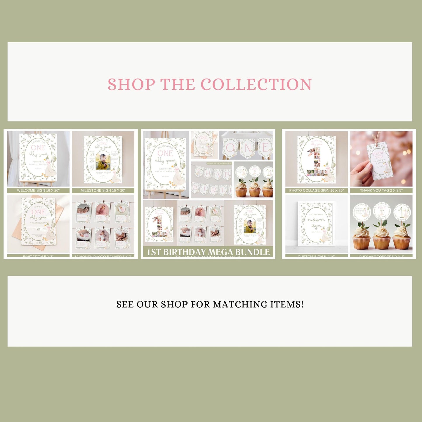 One Silly Goose First Birthday Party Sign Happy Birthday Banner Goose 1st Birthday Bunting Nursery Rhyme Birthday Party Bunting  Decor