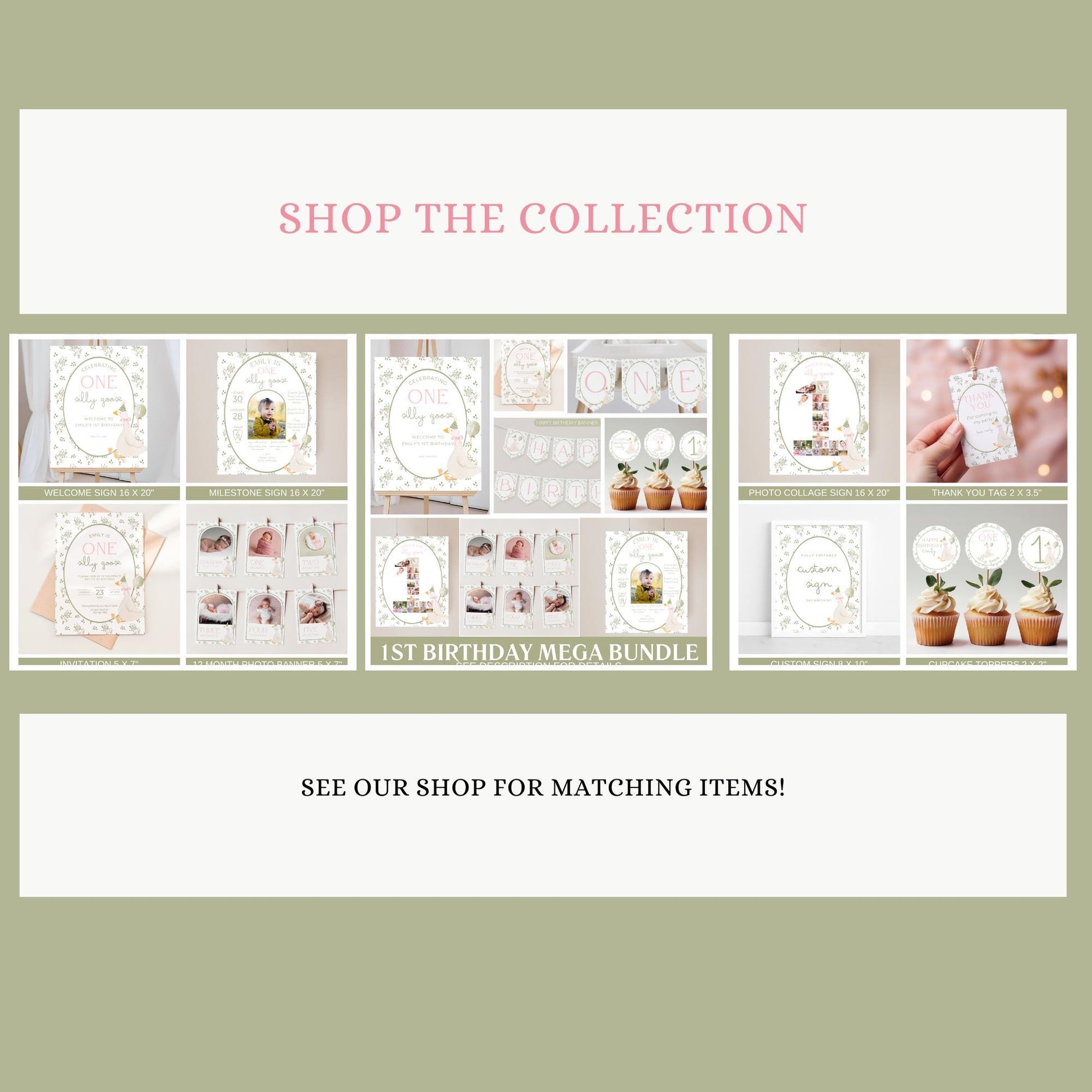 One Silly Goose First Birthday Party Sign Happy Birthday Banner Goose 1st Birthday Bunting Nursery Rhyme Birthday Party Bunting  Decor