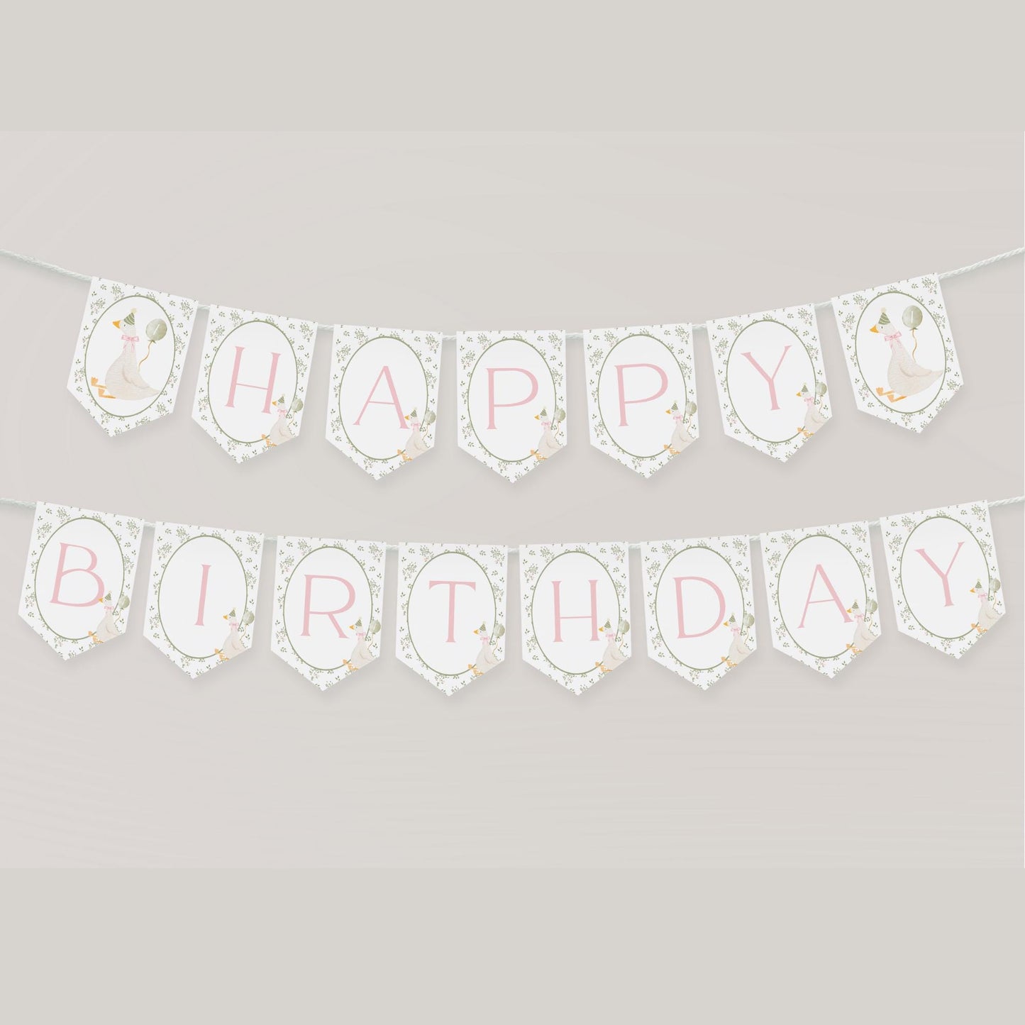 One Silly Goose First Birthday Party Sign Happy Birthday Banner Goose 1st Birthday Bunting Nursery Rhyme Birthday Party Bunting  Decor