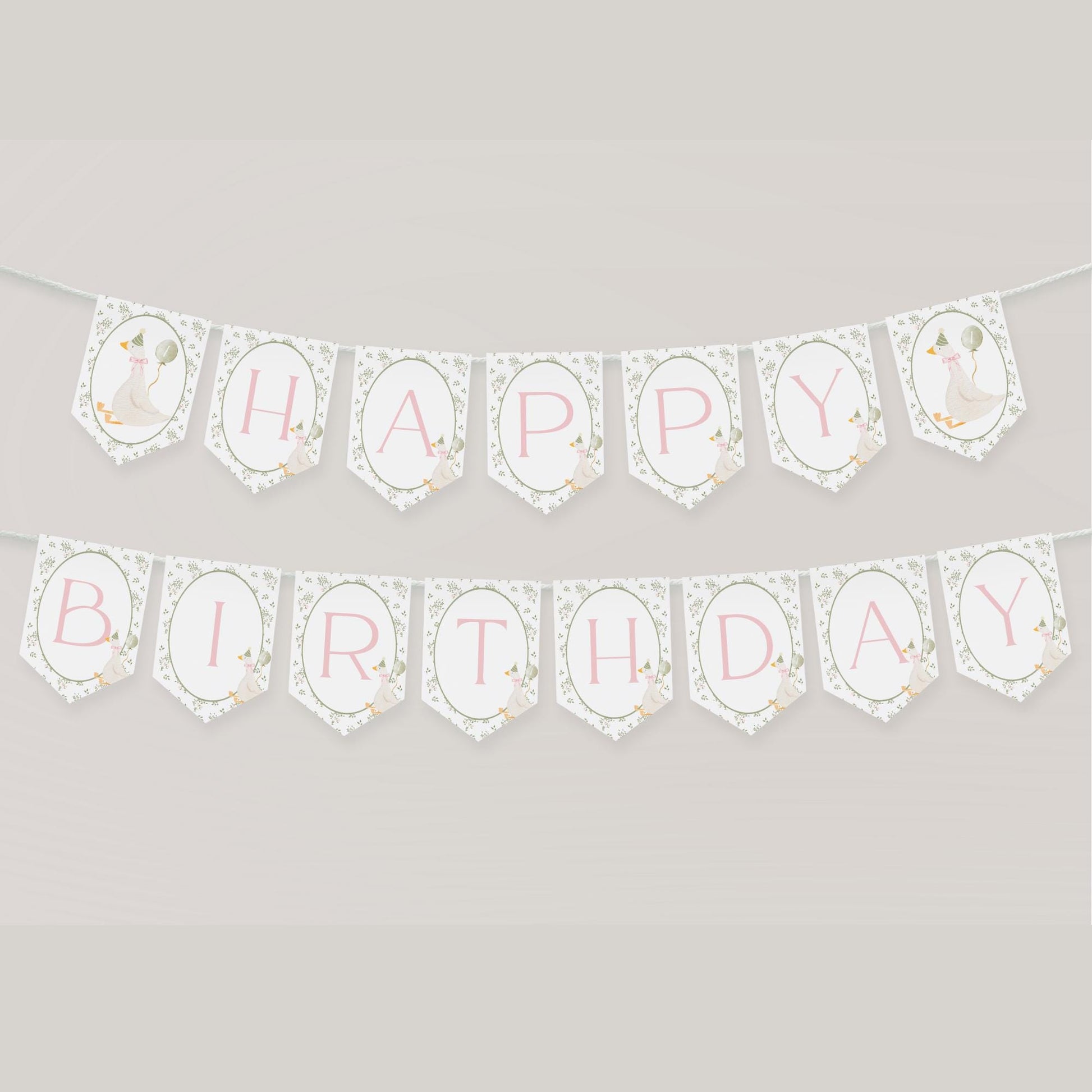 One Silly Goose First Birthday Party Sign Happy Birthday Banner Goose 1st Birthday Bunting Nursery Rhyme Birthday Party Bunting  Decor