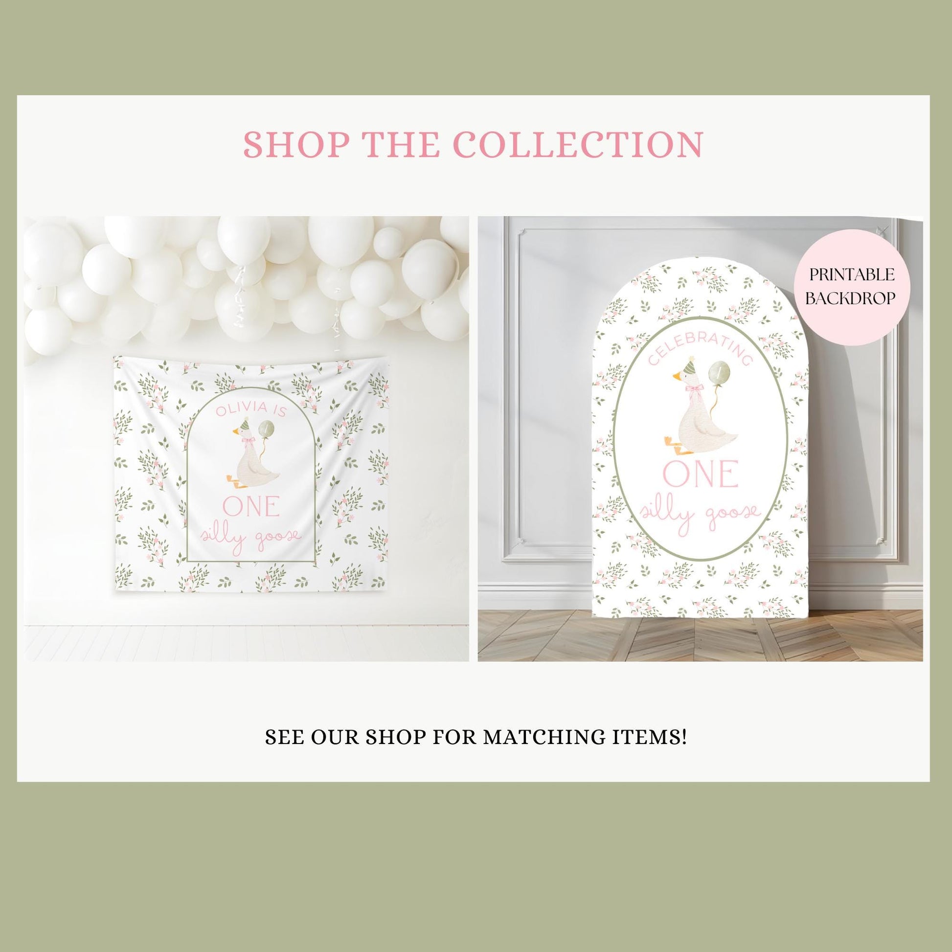 One Silly Goose First Birthday Party Sign Happy Birthday Banner Goose 1st Birthday Bunting Nursery Rhyme Birthday Party Bunting  Decor