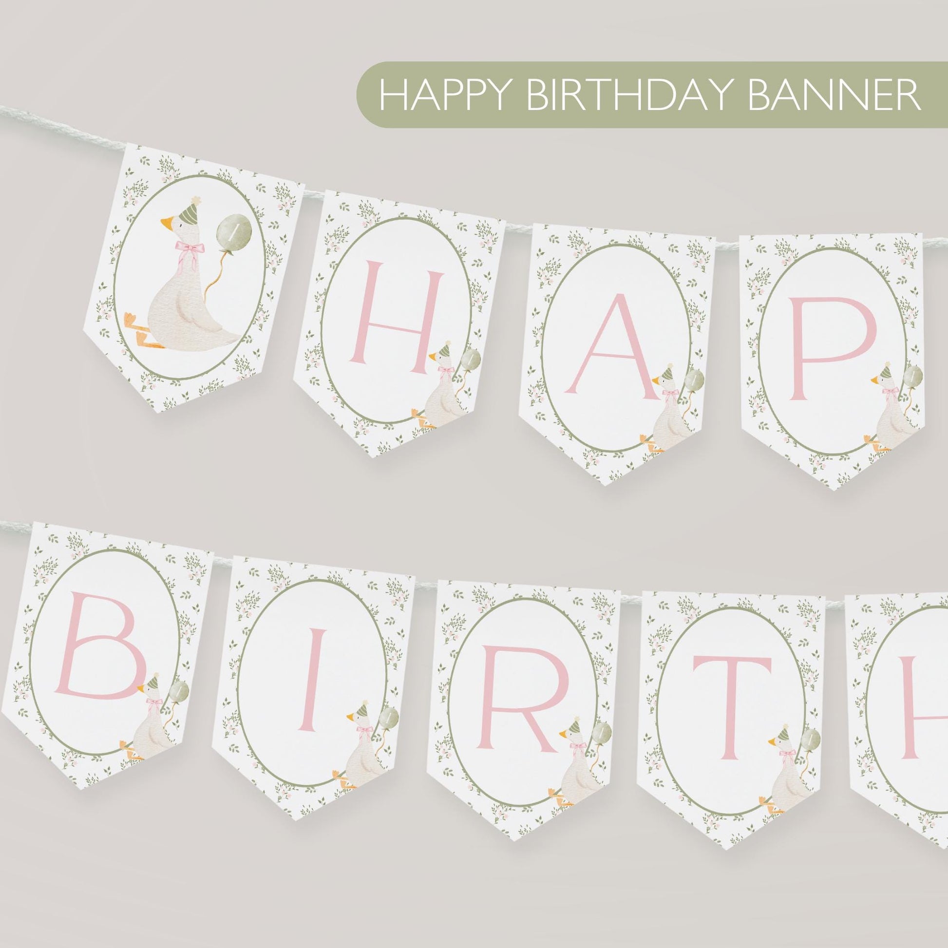 One Silly Goose First Birthday Party Sign Happy Birthday Banner Goose 1st Birthday Bunting Nursery Rhyme Birthday Party Bunting  Decor