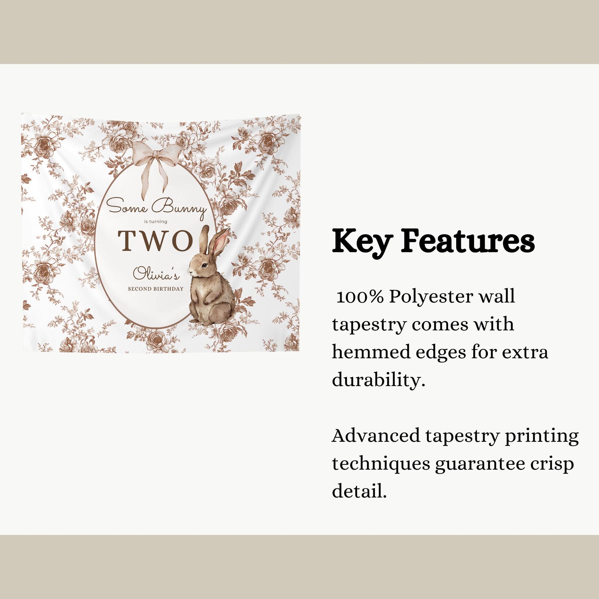 Some Bunny is Two Birthday Backdrop Bunny Birthday Welcome Sign Vintage Floral Bunny Banner Personalized Easter Birthday Decoration