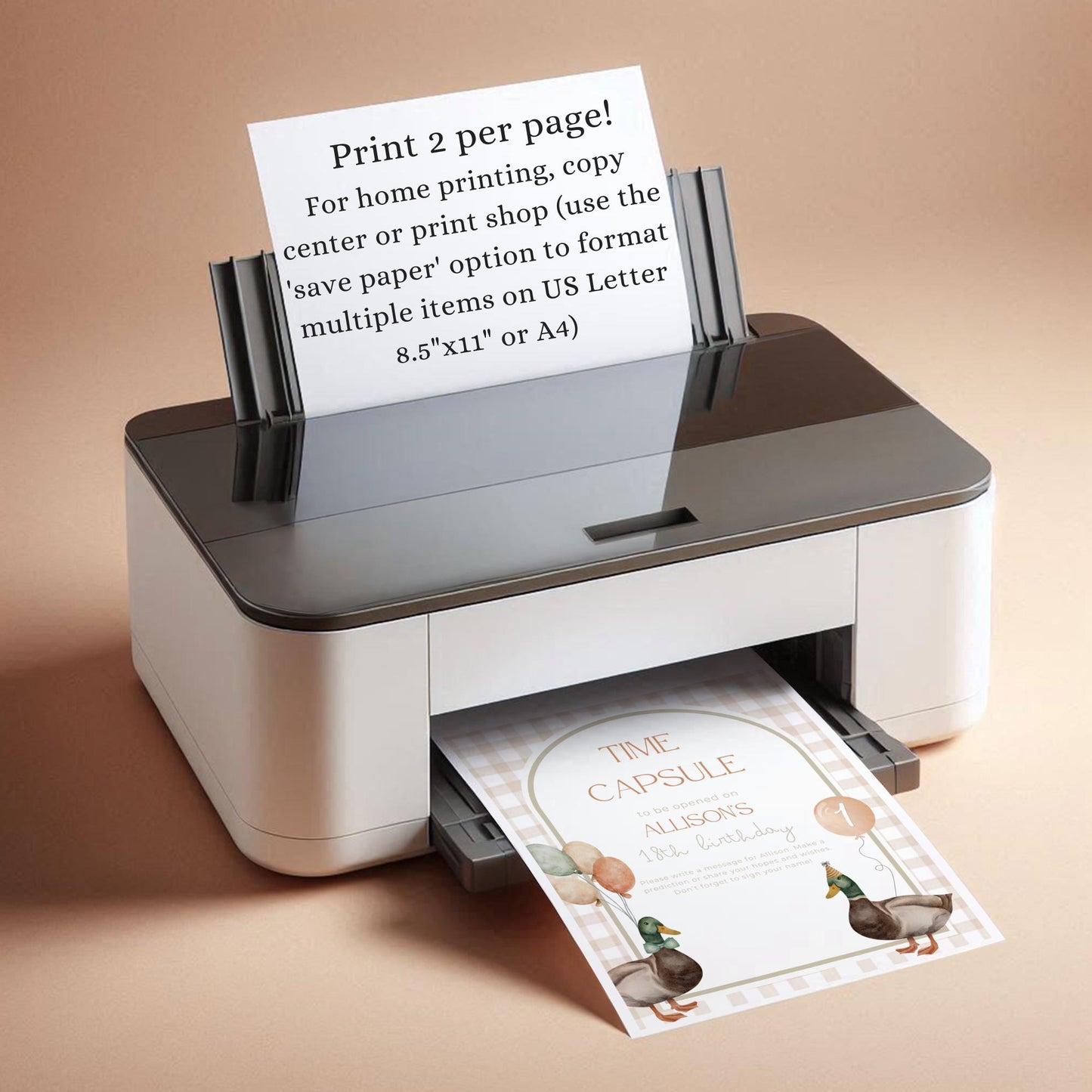 One Lucky Duck Birthday Time Capsule Sign Mallard Duck Theme First Birthday Party Gender neutral 1st Birthday Duck Hunting Party Guest Book