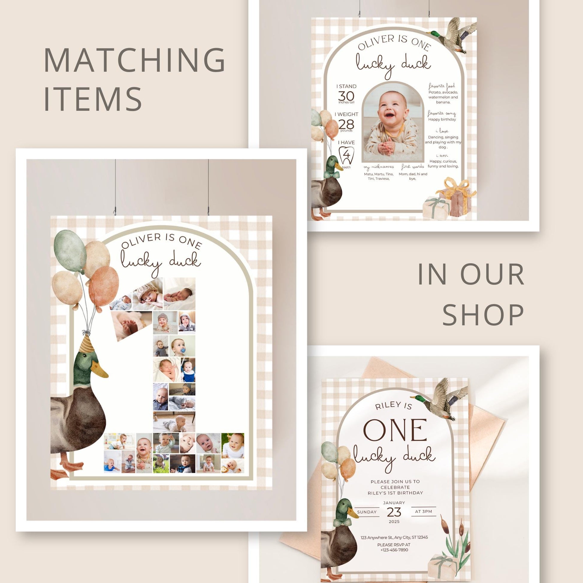 One Lucky Duck Birthday Time Capsule Sign Mallard Duck Theme First Birthday Party Gender neutral 1st Birthday Duck Hunting Party Guest Book