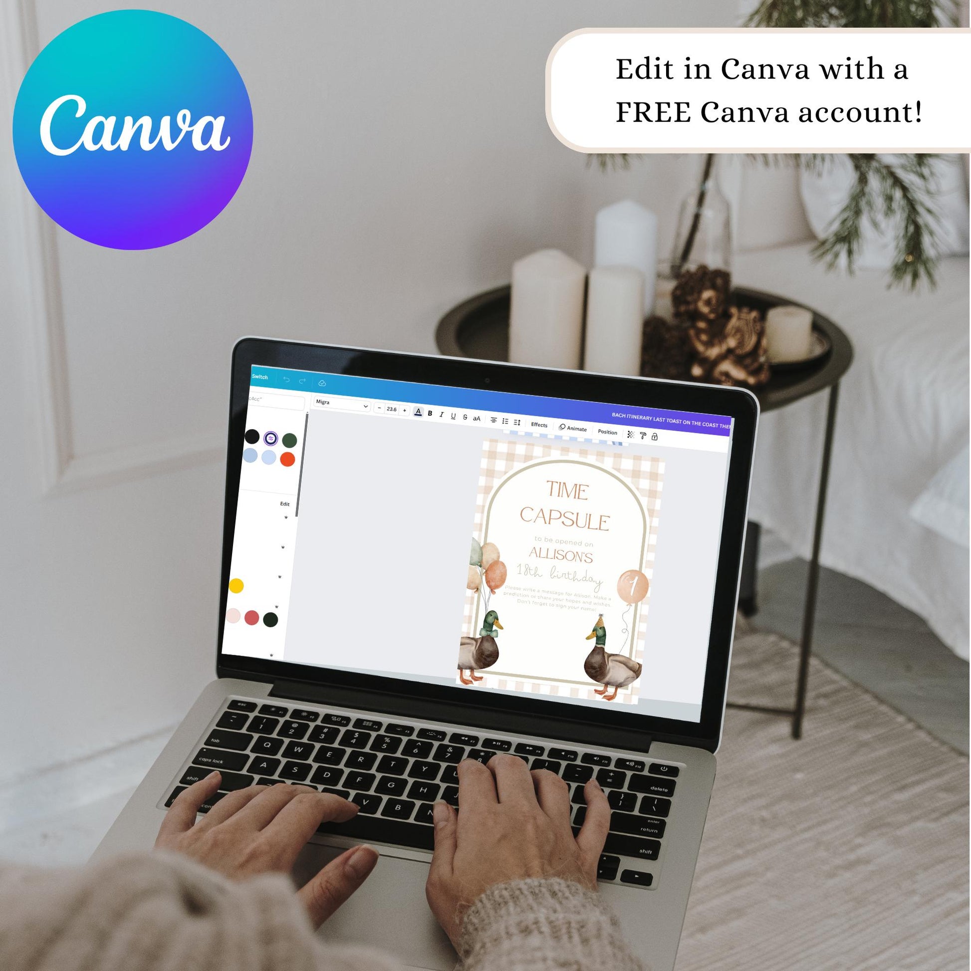 One Lucky Duck Birthday Time Capsule Sign Mallard Duck Theme First Birthday Party Gender neutral 1st Birthday Duck Hunting Party Guest Book