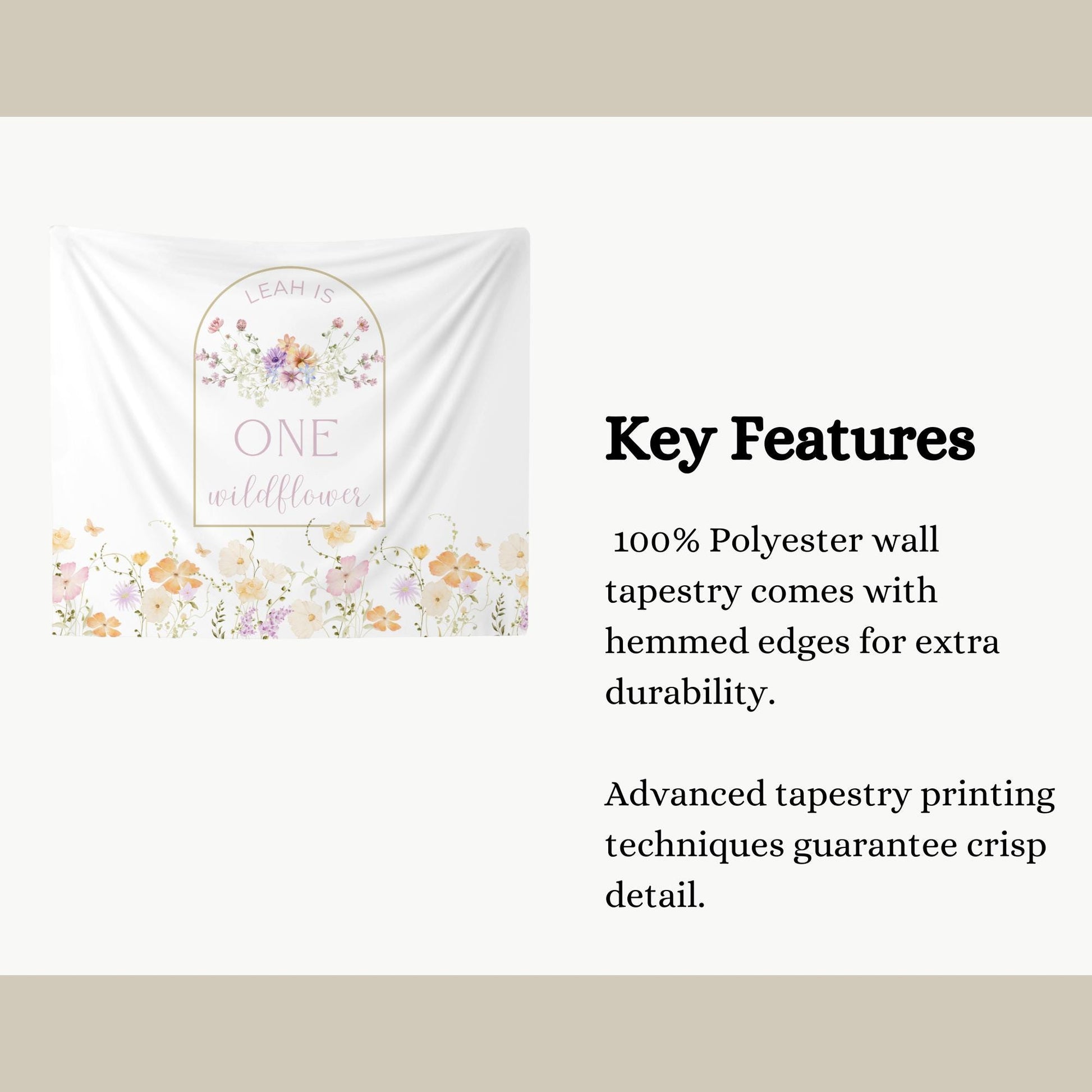 Wildflower One Birthday Banner, Floral High Chair Decor, First Birthday Party Decorations for Girls