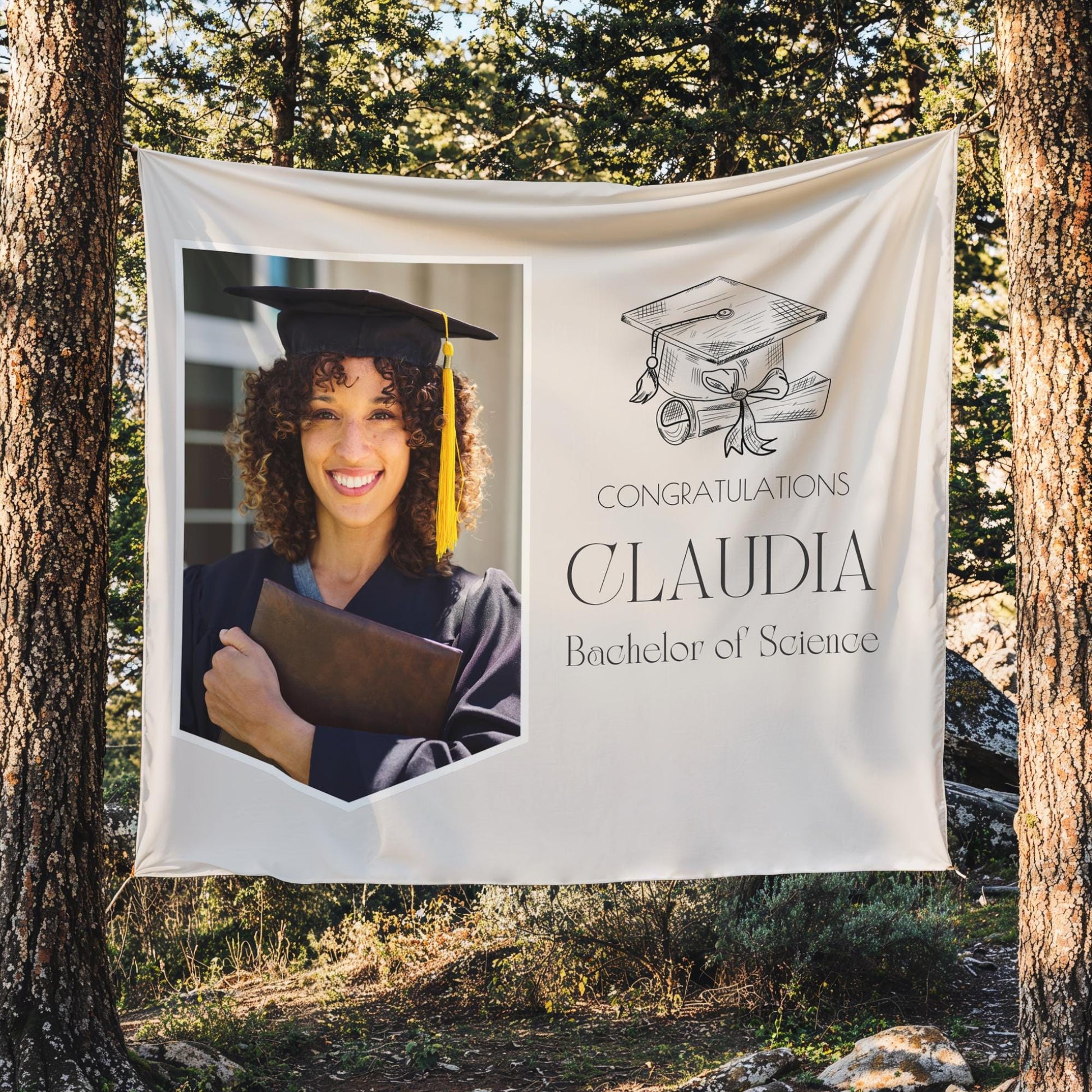 Graduation Banner Class of 2025 Graduation Backdrop Graduation Decorations Name Banner Grad Party Sign Congrats Grad Sign Grad Gift