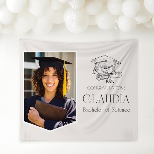 Graduation Banner Class of 2025 Graduation Backdrop Graduation Decorations Name Banner Grad Party Sign Congrats Grad Sign Grad Gift