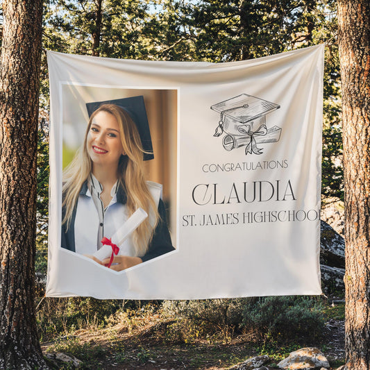 Graduation Banner Class of 2025 Graduation Backdrop Graduation Decorations Name Banner Grad Party Sign Congrats Grad Sign Grad Gift