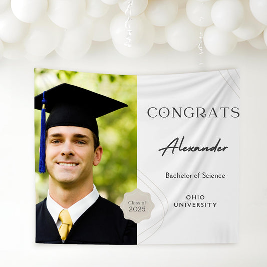 Graduation Banner Class of 2025 Graduation Backdrop Graduation Decorations Name Banner Grad Party Sign Congrats Grad Sign Grad Gift