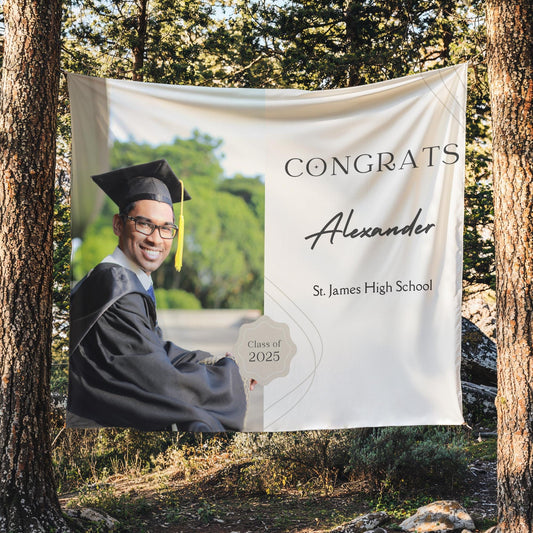 Graduation Banner Class of 2025 Graduation Backdrop Graduation Decorations Name Banner Grad Party Sign Congrats Grad Sign Grad Gift