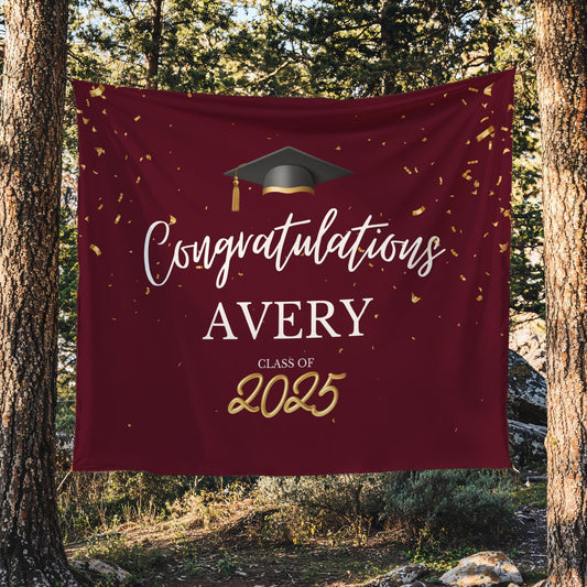 Graduation Banner Class of 2025 Graduation Backdrop Graduation Decorations Name Banner Grad Party Sign Congrats Grad Sign Grad Gift