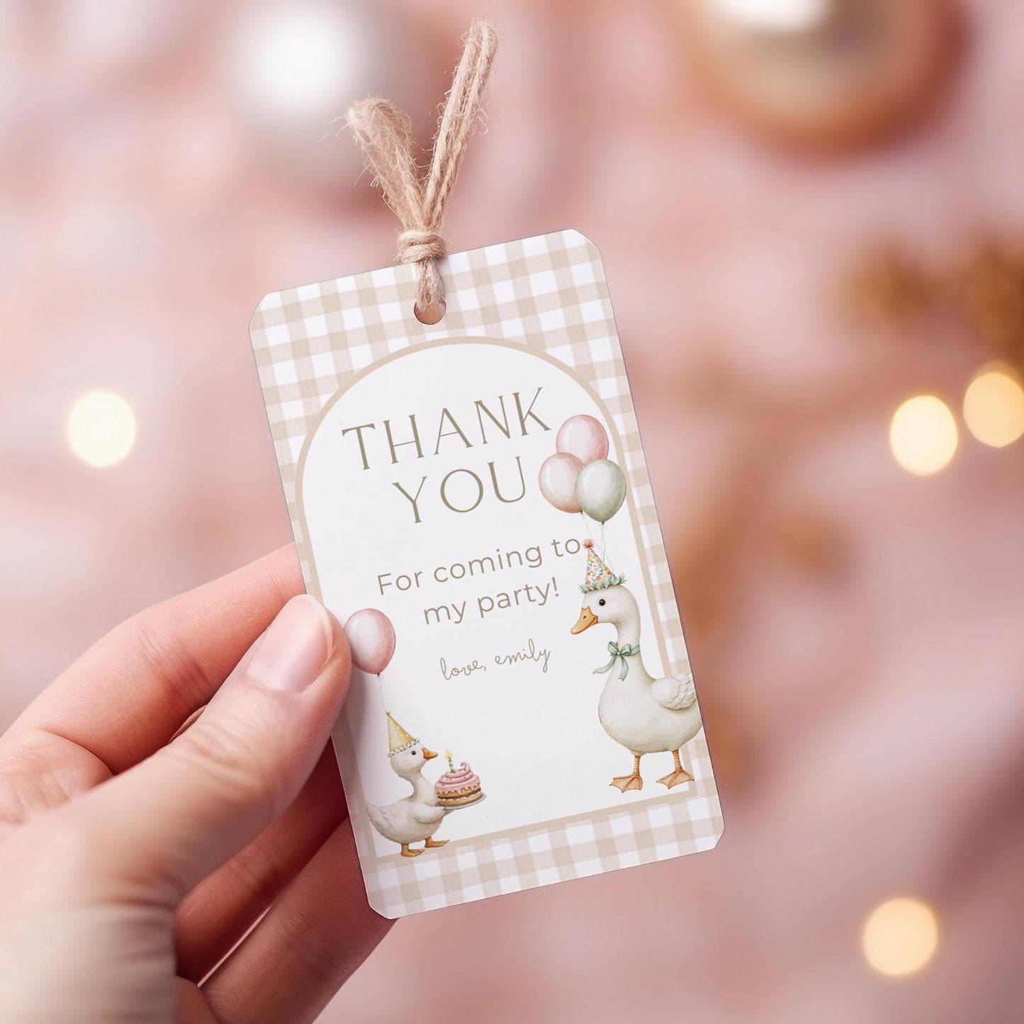 One Silly Goose Birthday Favor Thank You Tag Template Gender Neutral Goose Theme First Birthday Party Printable Favor Gift Tag 1st Birthday
