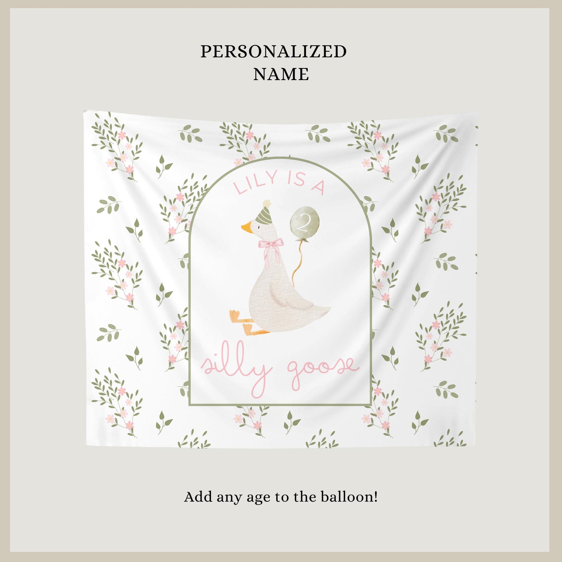 Two Silly Goose Birthday Personalized Banner 2nd Birthday Silly Goose Party Decor Photo Backdrop Goose Custom Banner Second Birthday Ideas