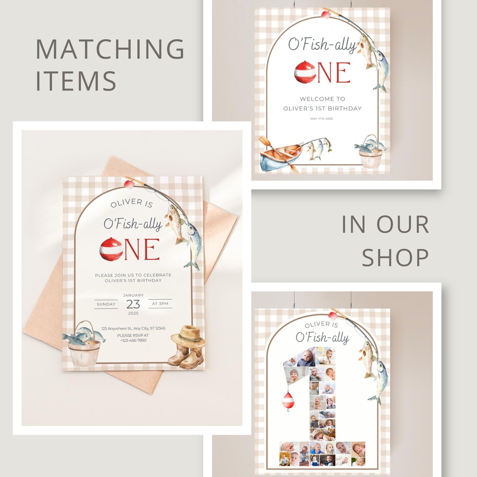 Ofishally One Birthday Personalized Banner 1st Birthday Fishing Party Decor Photo Backdrop The Big One Custom Banner First Birthday Ideas