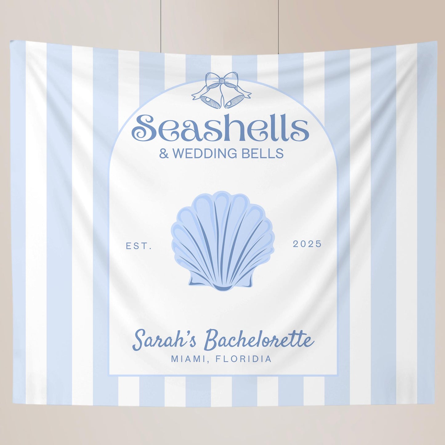 Seashells and Wedding Bells bachelorette Party Banner Beach Bach Decor Last Toast on the coast Hen do Sign bridal shower bach decorations