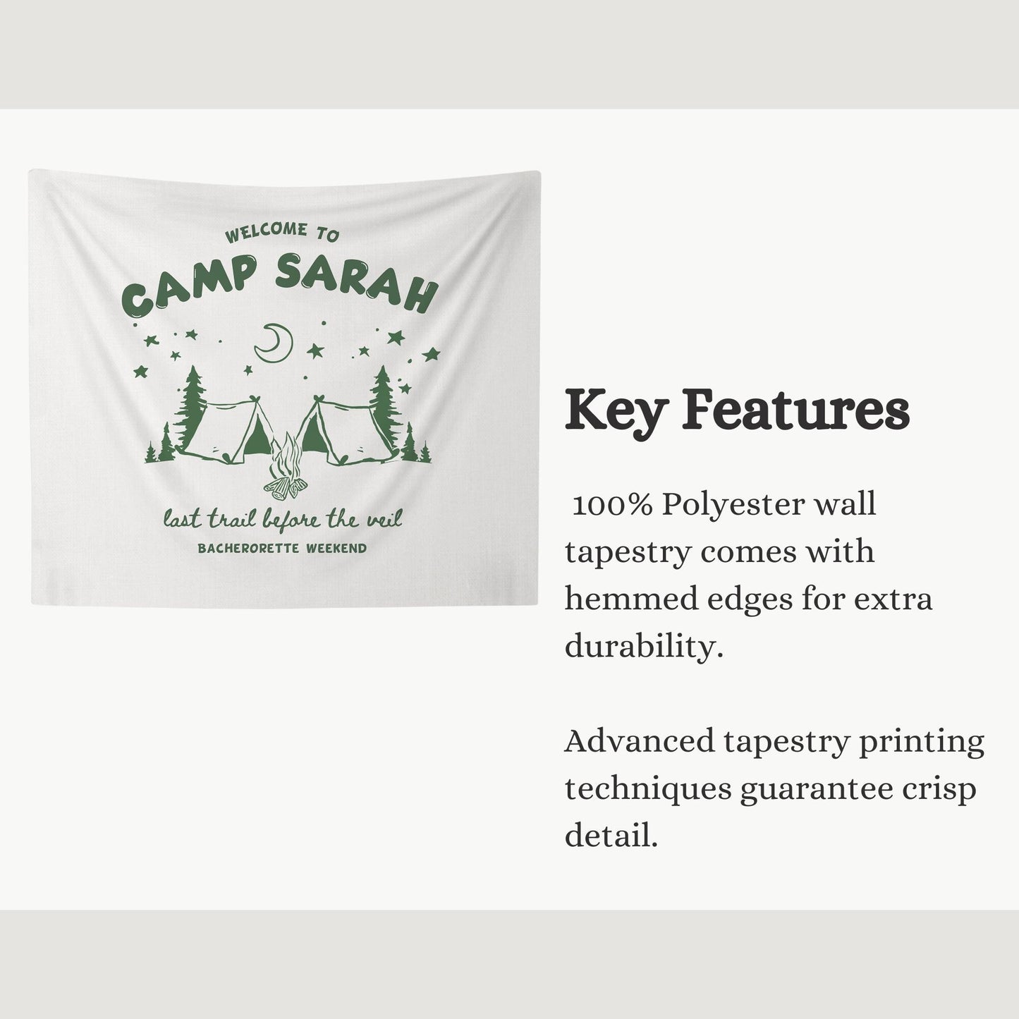 Camp bachelorette Party Banner Last Trail before the Veil Bach Decor Mountain Hen do Sign bridal shower bach decorations