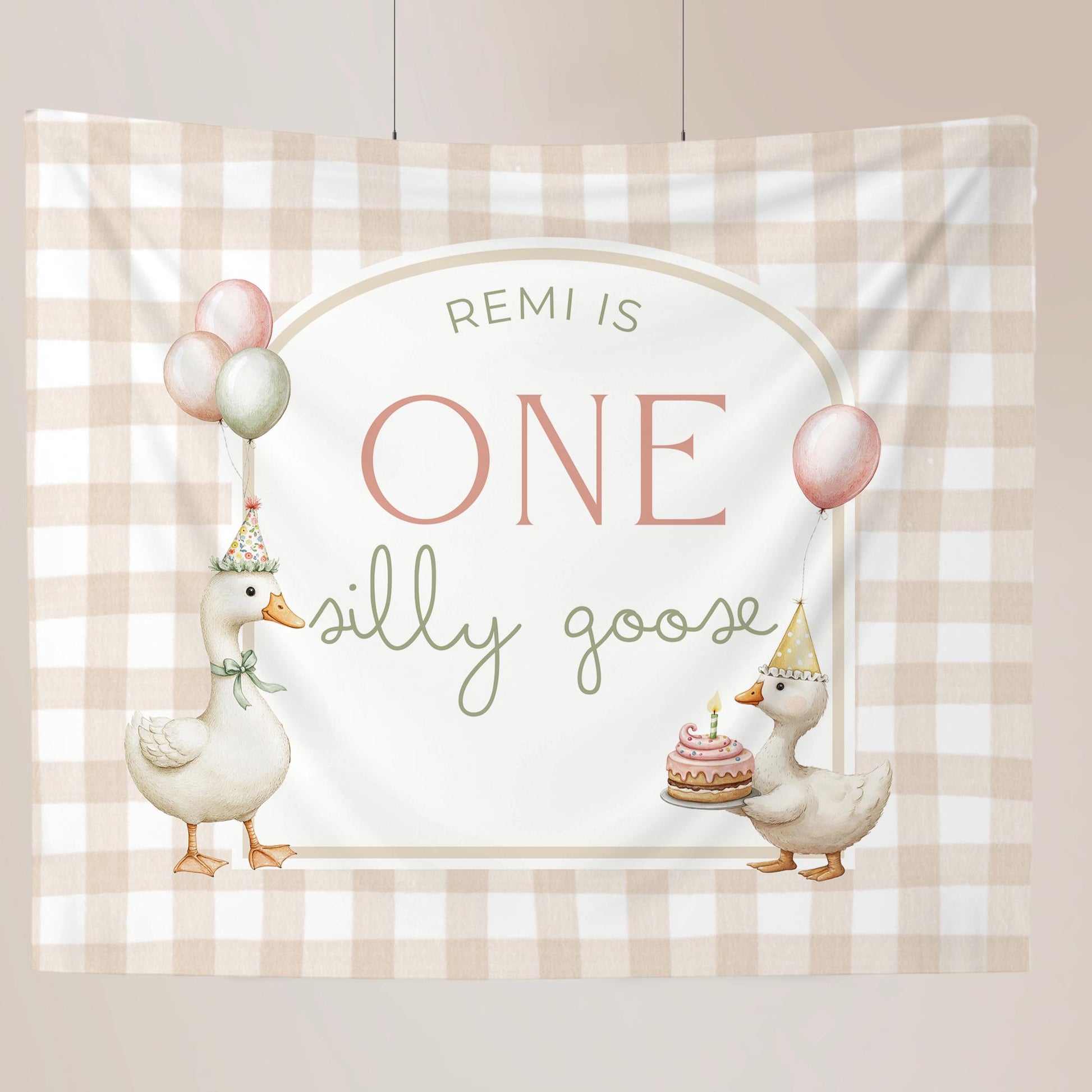 One Silly Goose Birthday Personalized Banner 1st Birthday Silly Goose Party Decor Photo Backdrop Goose Custom Banner First Birthday Ideas
