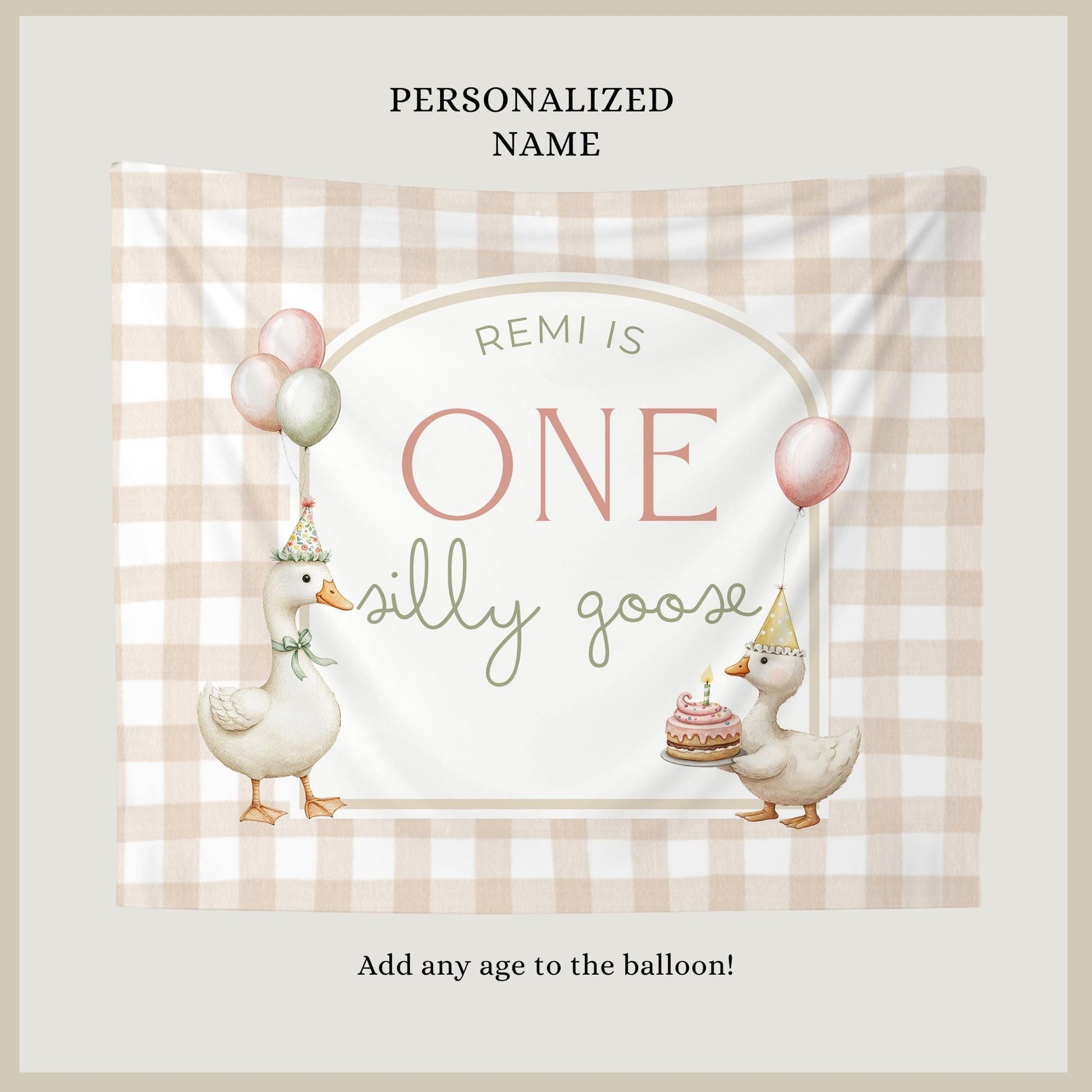 One Silly Goose Birthday Personalized Banner 1st Birthday Silly Goose Party Decor Photo Backdrop Goose Custom Banner First Birthday Ideas