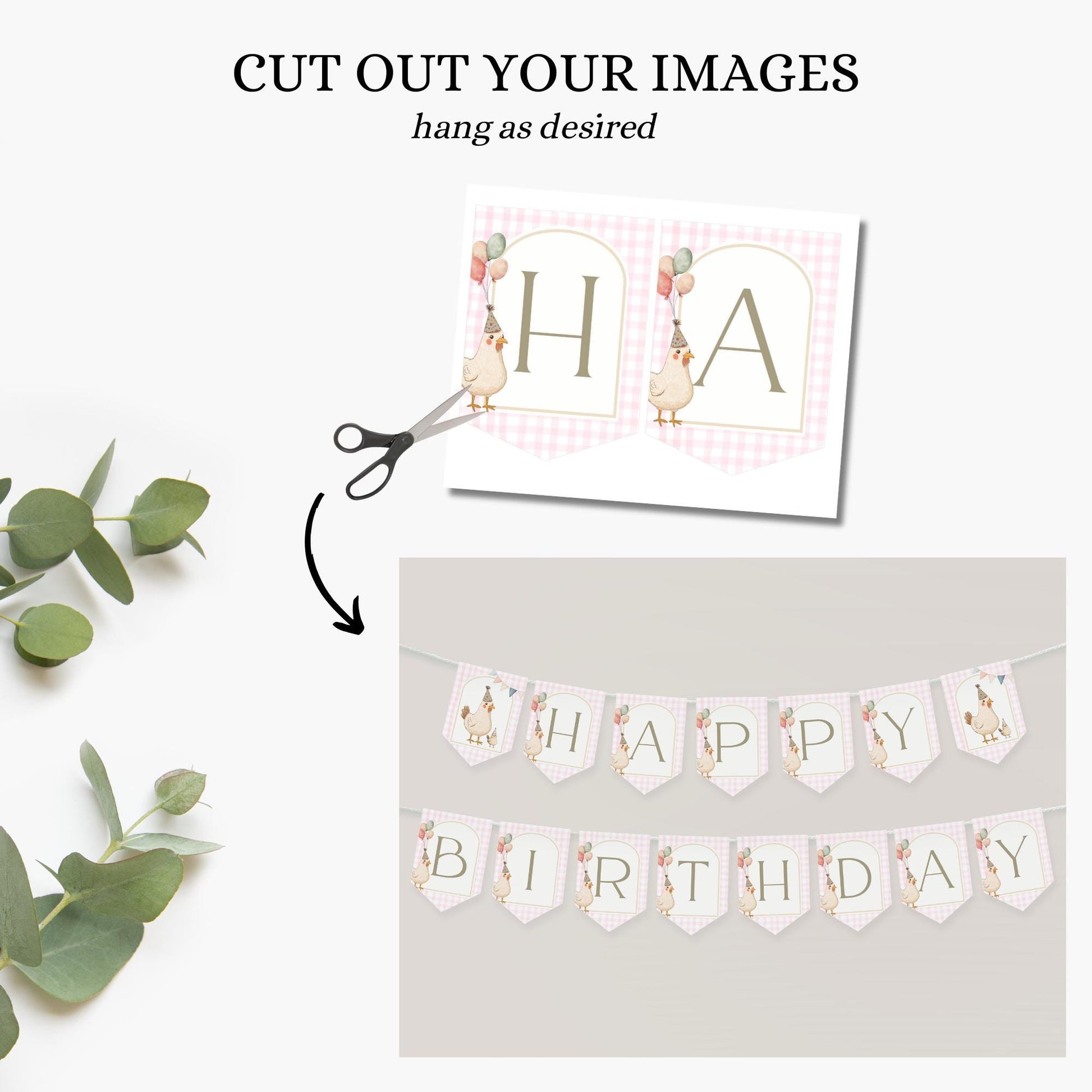 One Cute Chick First Birthday Party Sign Happy Birthday Banner Chicken 1st Birthday Bunting This Chick is One Birthday Party Chicken Banner