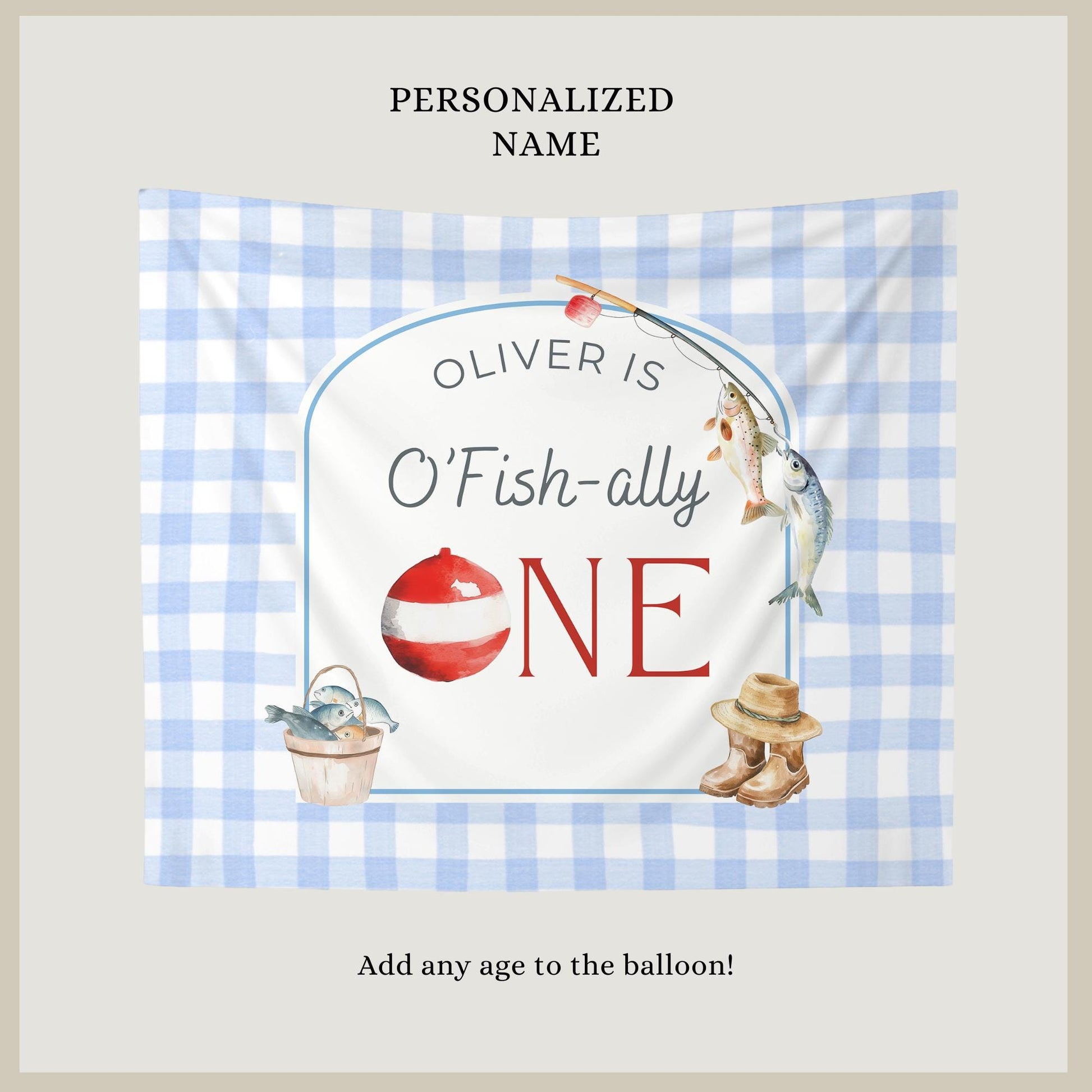 Ofishally One Birthday Personalized Banner 1st Birthday Fishing Party Decor Photo Backdrop The Big One Custom Banner First Birthday Ideas