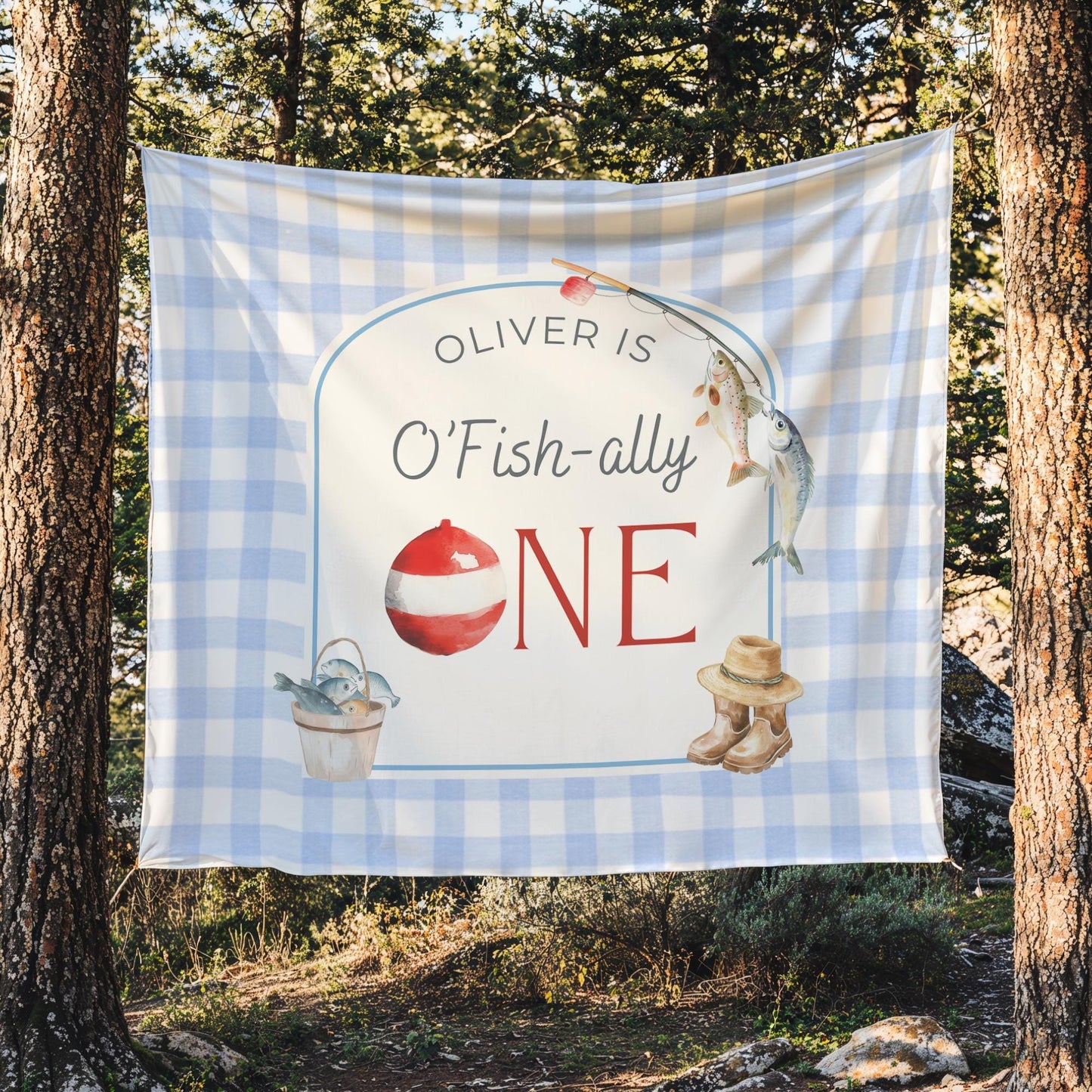 Ofishally One Birthday Personalized Banner 1st Birthday Fishing Party Decor Photo Backdrop The Big One Custom Banner First Birthday Ideas