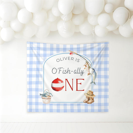 Ofishally One Birthday Personalized Banner 1st Birthday Fishing Party Decor Photo Backdrop The Big One Custom Banner First Birthday Ideas