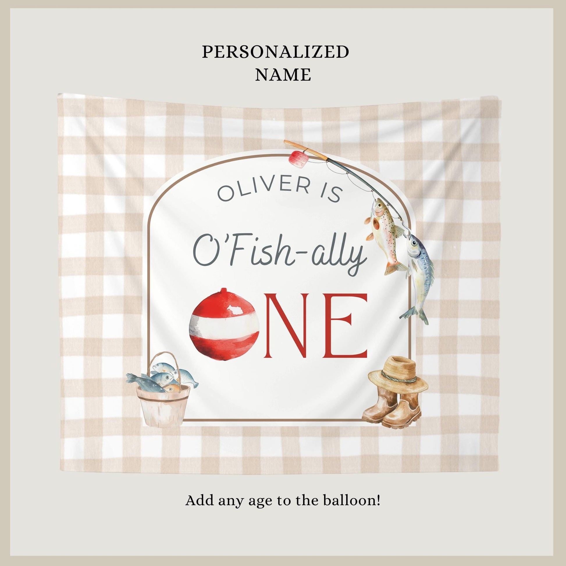 Ofishally One Birthday Personalized Banner 1st Birthday Fishing Party Decor Photo Backdrop The Big One Custom Banner First Birthday Ideas
