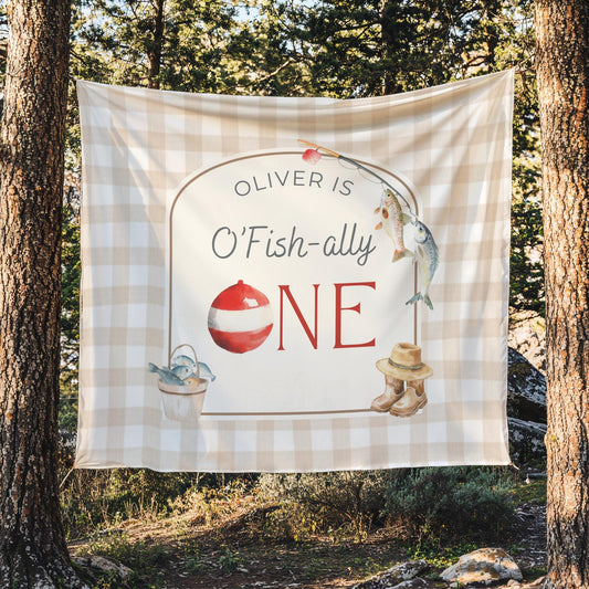 Ofishally One Birthday Personalized Banner 1st Birthday Fishing Party Decor Photo Backdrop The Big One Custom Banner First Birthday Ideas