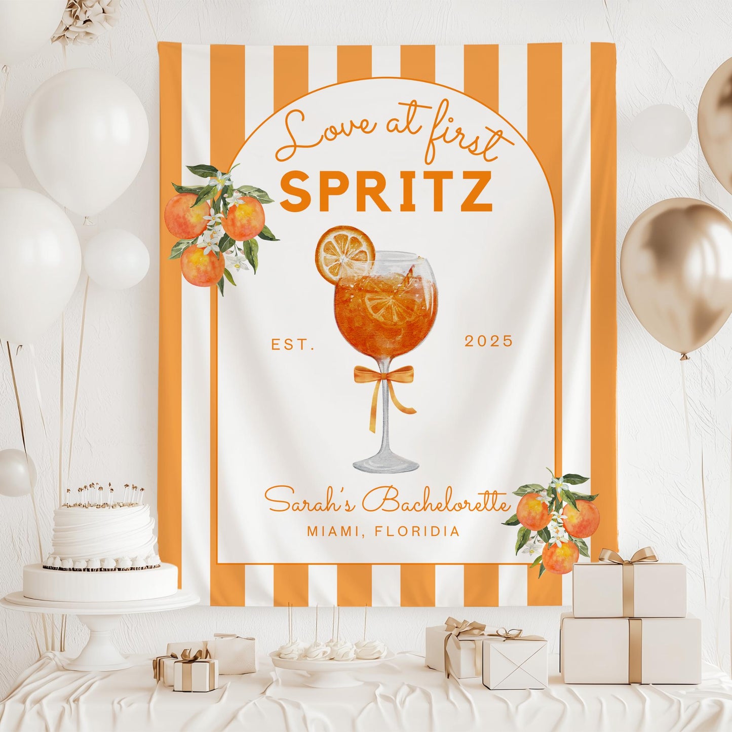 Love At First Spritz Bachelorette Decor Aperol Spritz Bachelorette Banner Aperol Spritz Bridal Shower Decor Aperol Bachelorette Sign