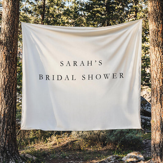 Personalized Bridal Shower Banner Custom Wedding Shower Banner Fabric Sign Fabric Bridal Shower Decor Hanging Linen Backdrop Welcome Sign