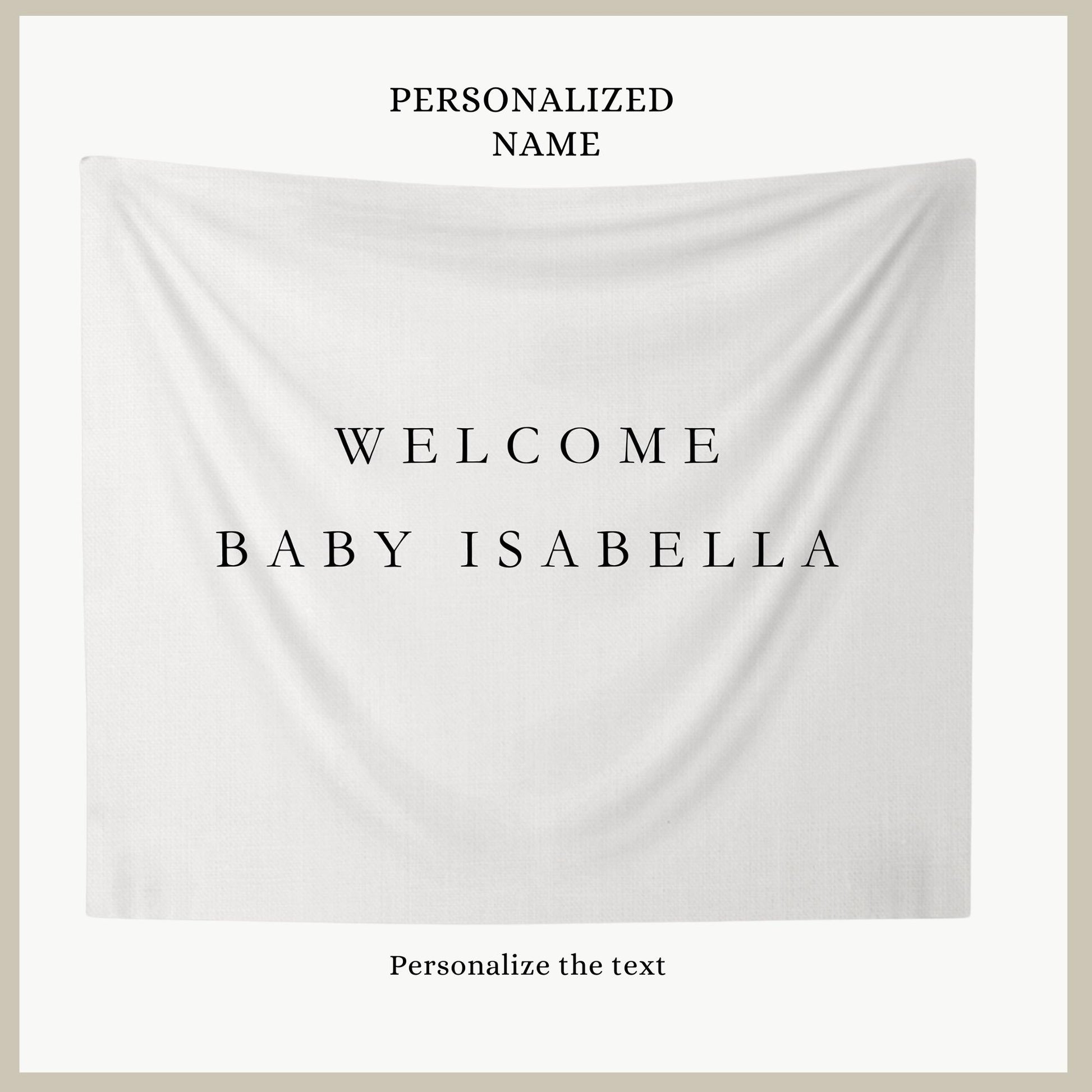 Personalized Baby Shower Banner Custom Baby Shower Fabric Sign Gender Neutral Baby Shower Decor Hanging Linen Backdrop Welcome Sign