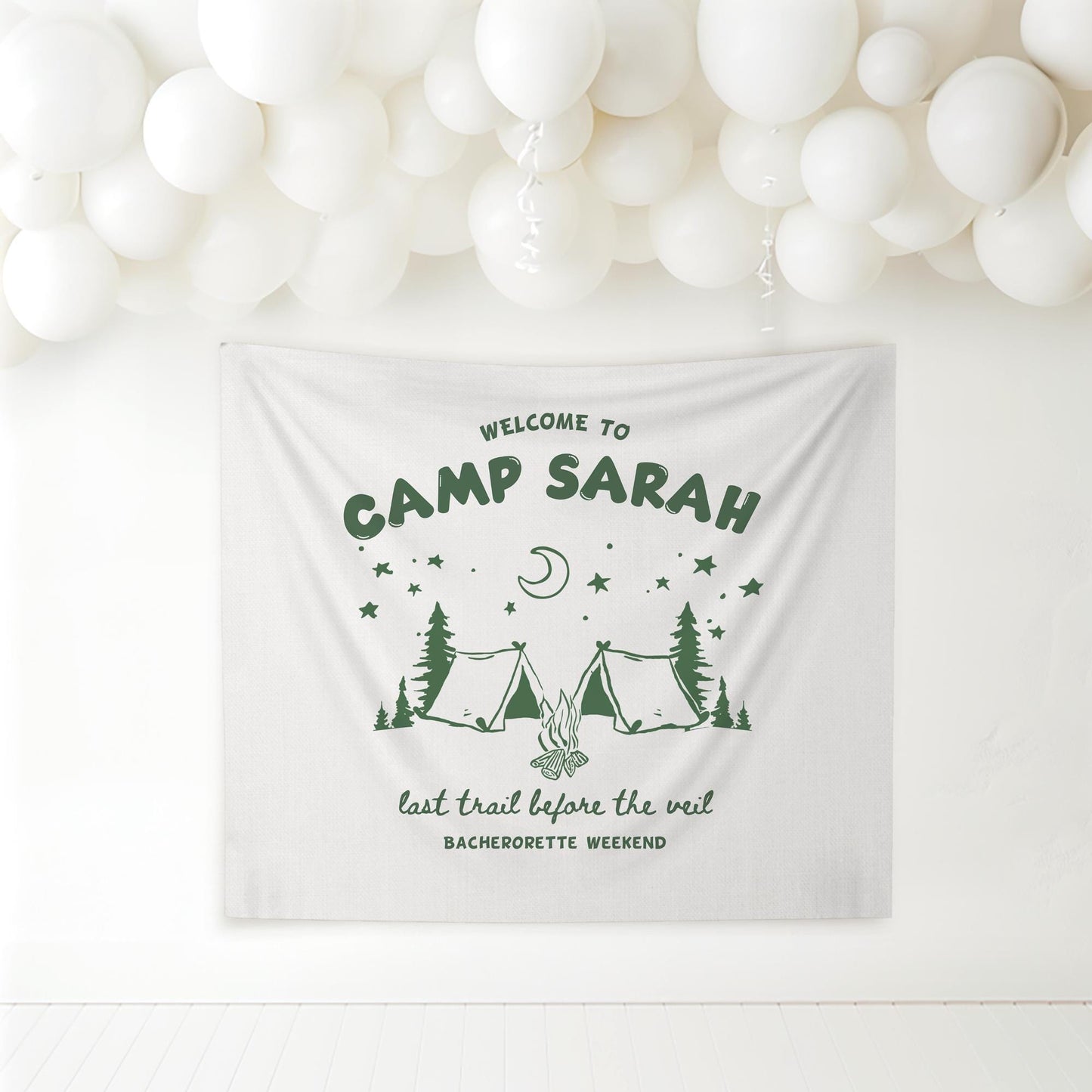 Camp bachelorette Party Banner Last Trail before the Veil Bach Decor Mountain Hen do Sign bridal shower bach decorations