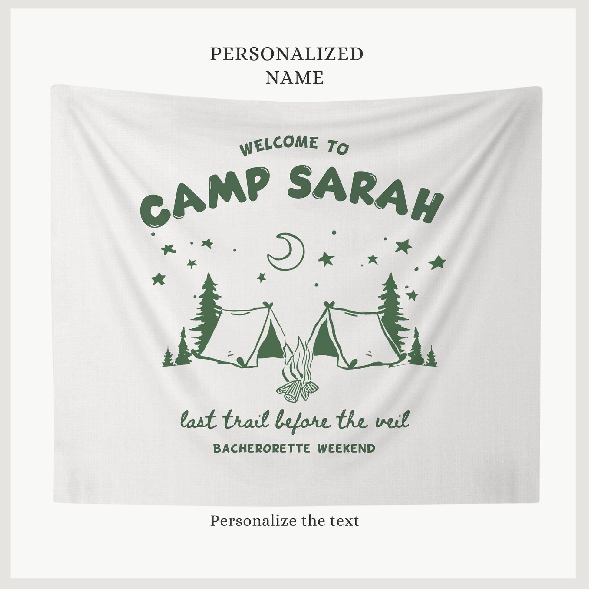 Camp bachelorette Party Banner Last Trail before the Veil Bach Decor Mountain Hen do Sign bridal shower bach decorations