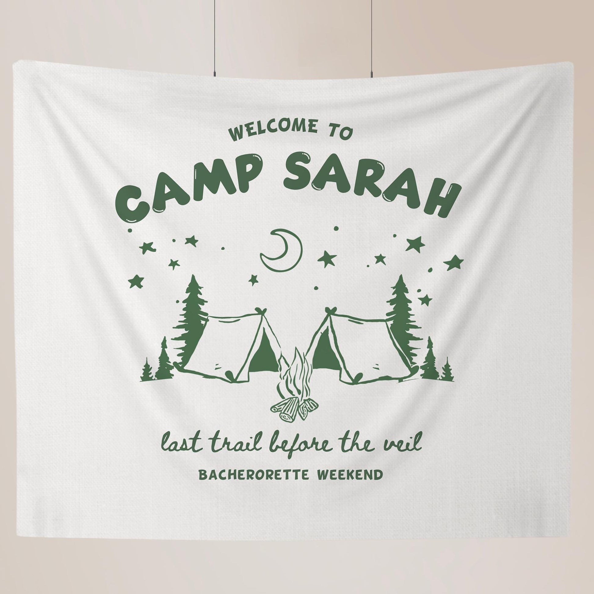 Camp bachelorette Party Banner Last Trail before the Veil Bach Decor Mountain Hen do Sign bridal shower bach decorations