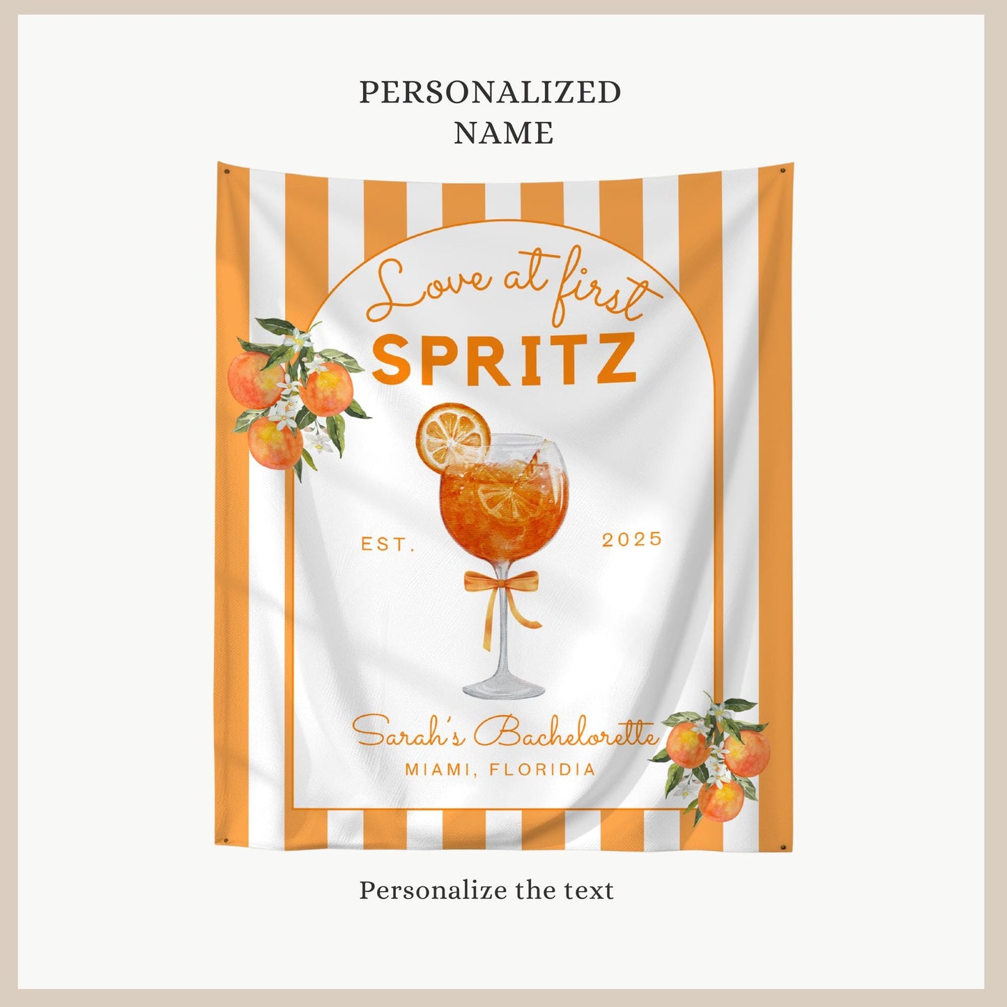 Love At First Spritz Bachelorette Decor Aperol Spritz Bachelorette Banner Aperol Spritz Bridal Shower Decor Aperol Bachelorette Sign