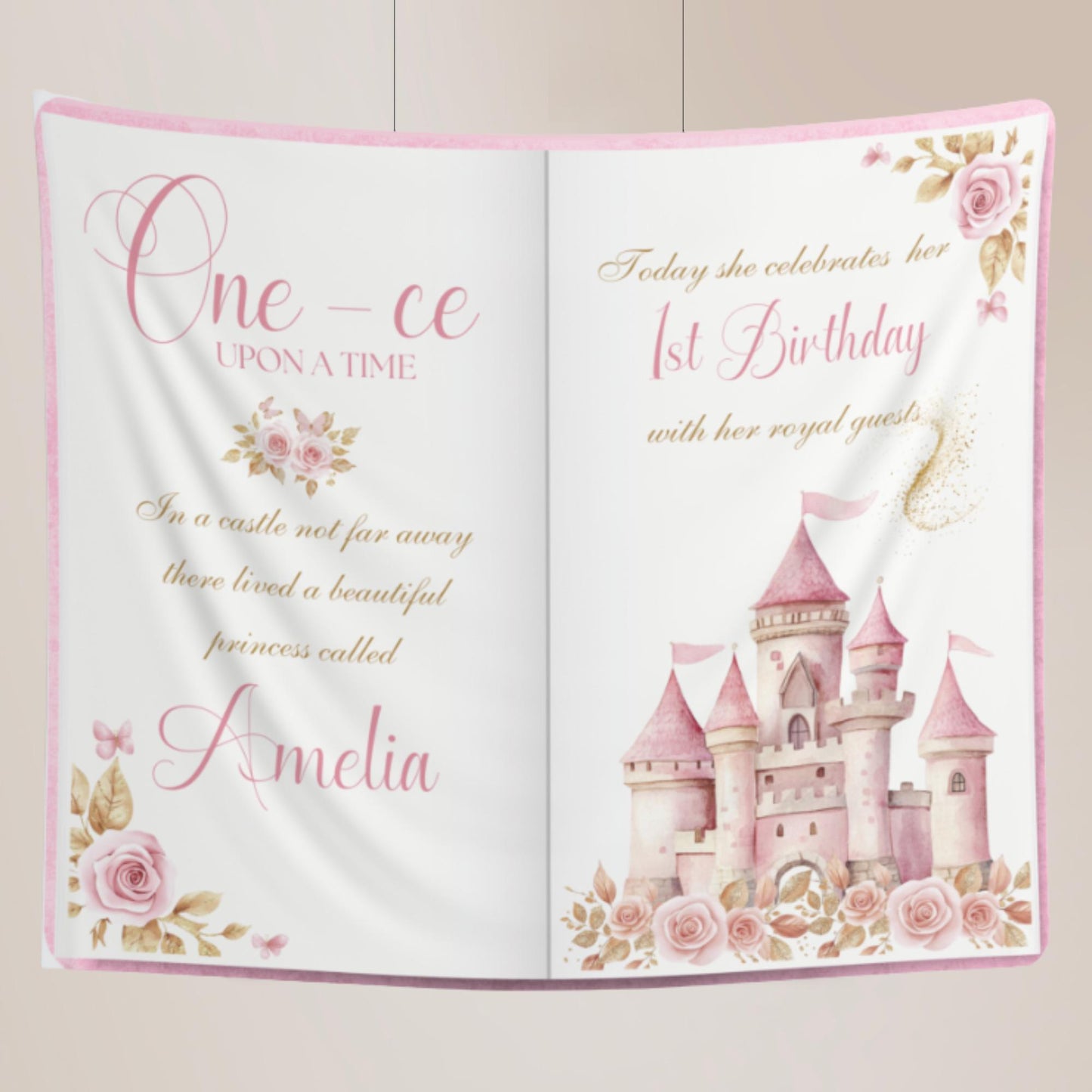 Once Upon a Time First Birthday Backdrop, Princess Themed Party Decoration, Fairytale Storybook Photo Booth