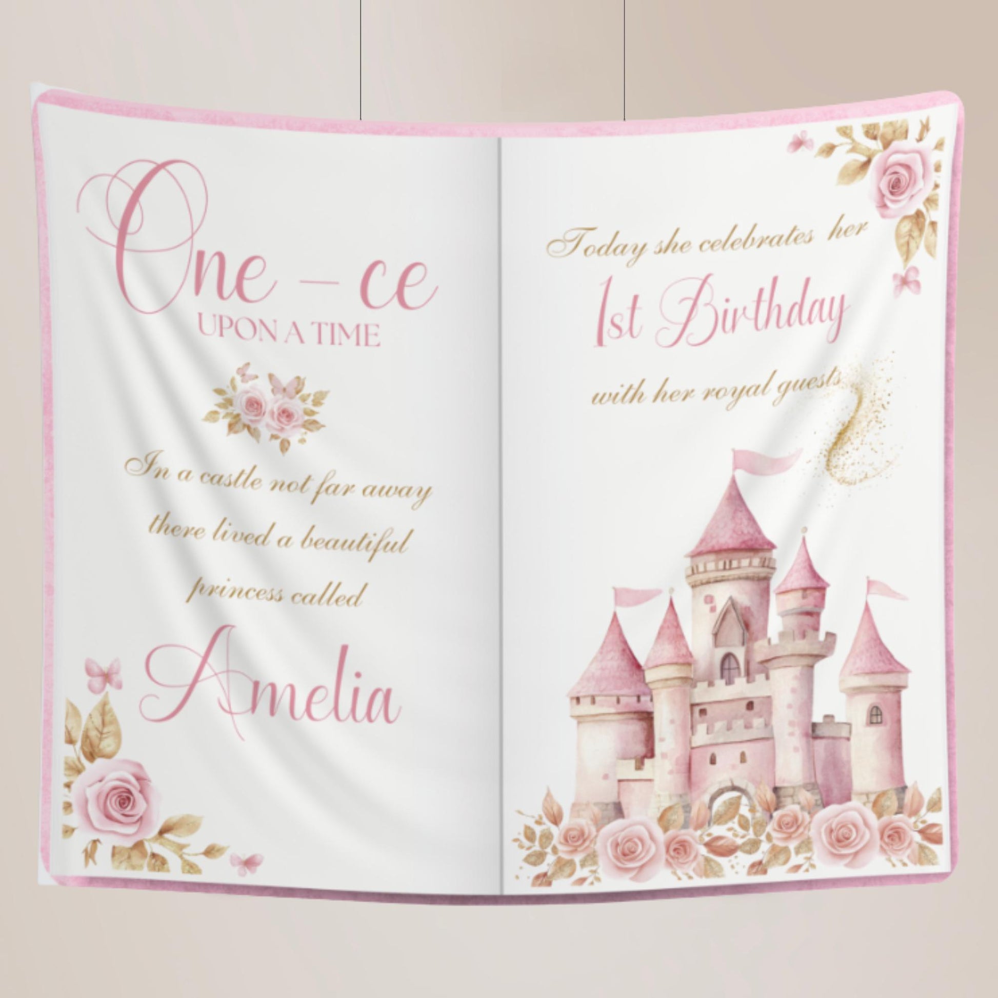 Once Upon a Time First Birthday Backdrop, Princess Themed Party Decoration, Fairytale Storybook Photo Booth