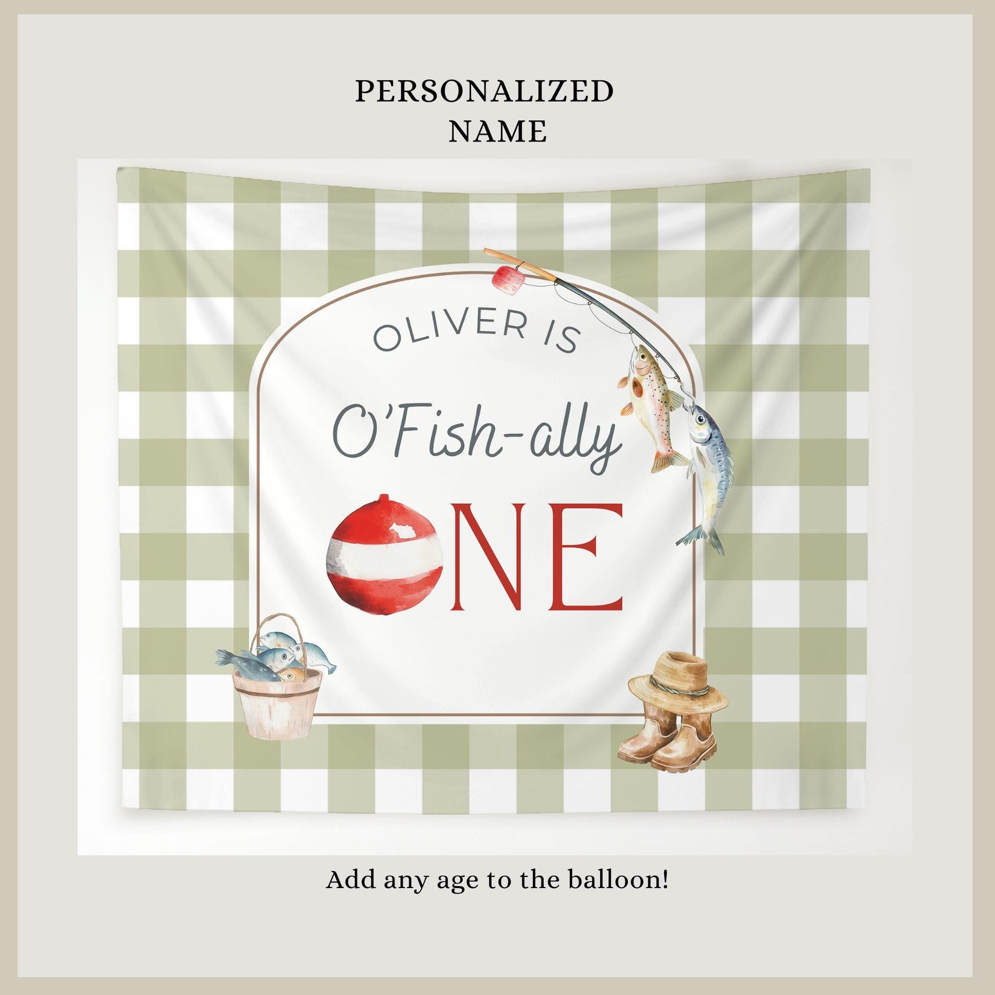 Ofishally One Birthday Personalized Banner 1st Birthday Fishing Party Decor Photo Backdrop The Big One Custom Banner First Birthday Ideas