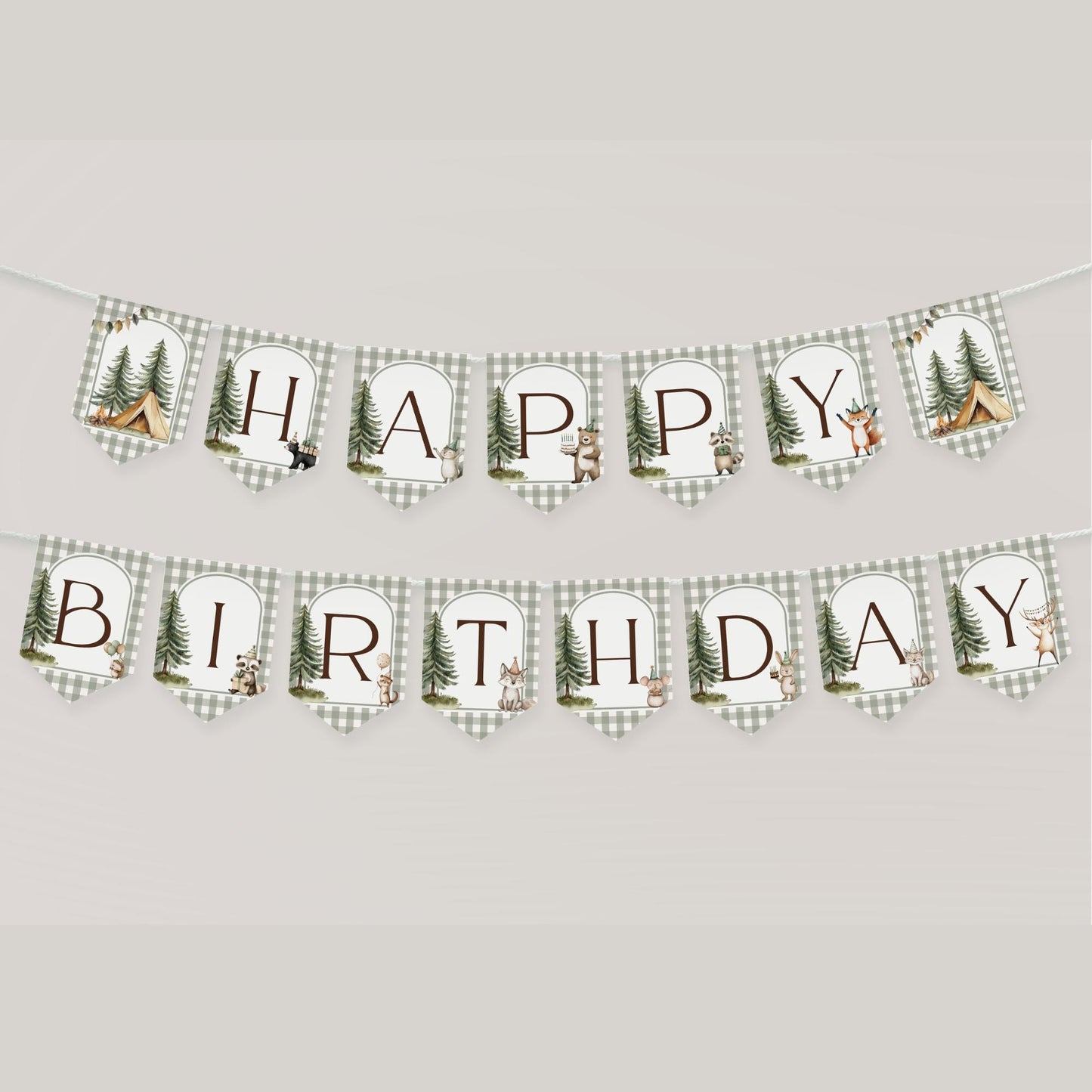 One Happy Camper Birthday Banner, Adventure Camping Decor, First Birthday Party, Outdoor Celebration Decorations