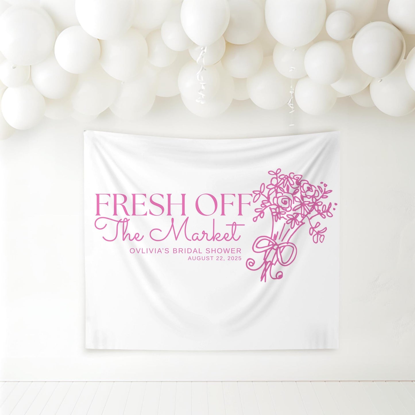 Fresh Off The Market Sign Fresh Off The Market Bridal Shower Banner Minimalist Bridal Shower Sign Flower Market Bridal Shower Decorations
